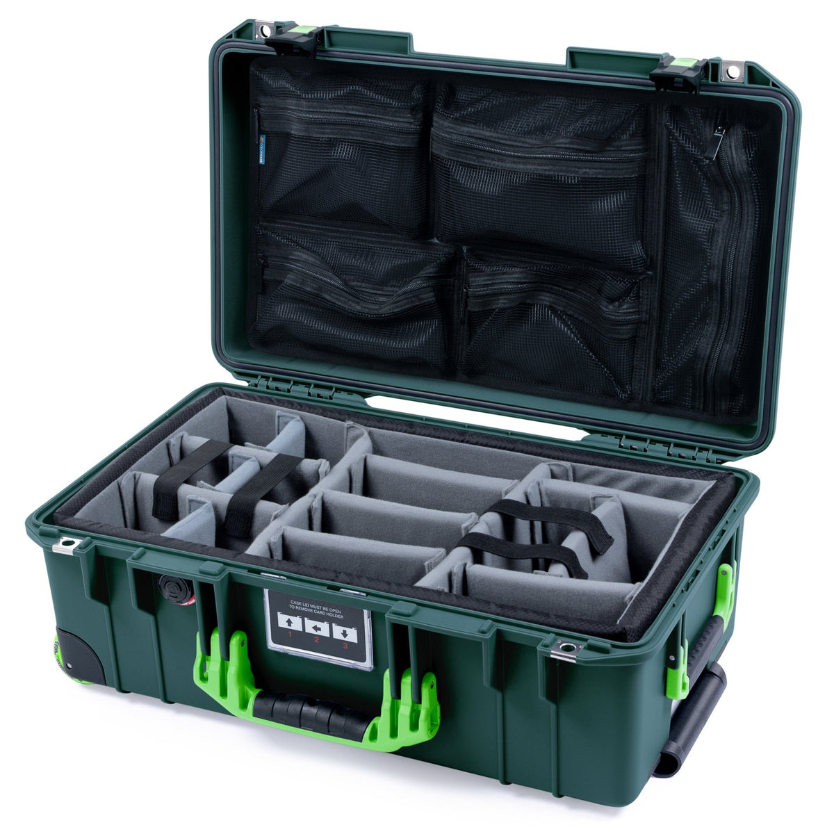 Pelican 1535 Air Formula Series Case - Silverstone - Padded Microfiber Dividers / Mesh Lid Organizer