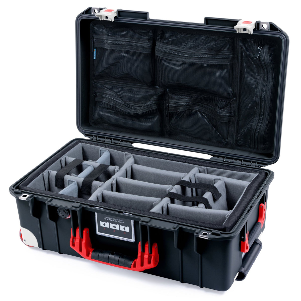Pelican 1535 Air Formula Series Case - Kannapolis - Padded Microfiber Dividers / Mesh Lid Organizer
