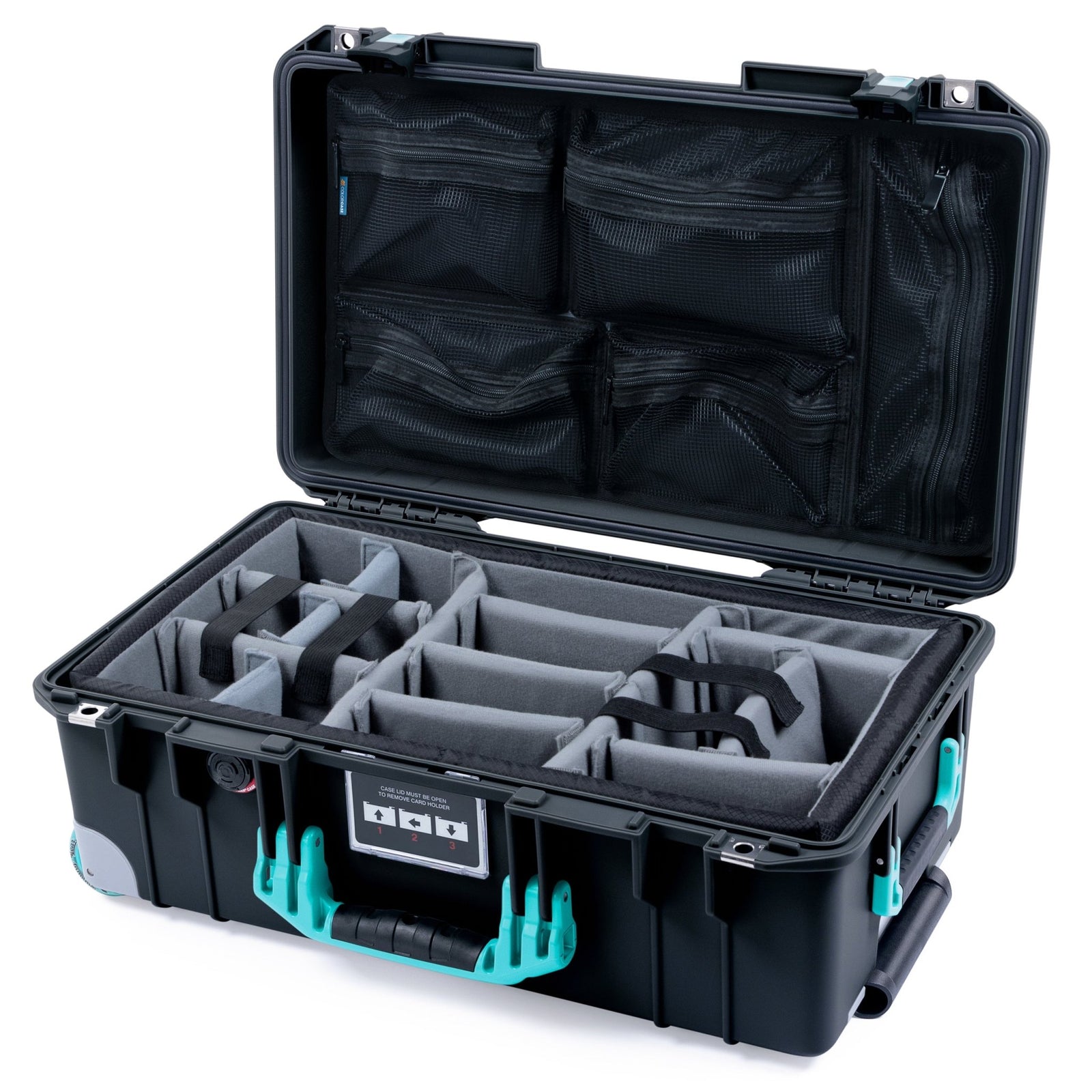 Pelican 1535 Air Formula Series Case - Brackley - Padded Microfiber Dividers / Mesh Lid Organizer