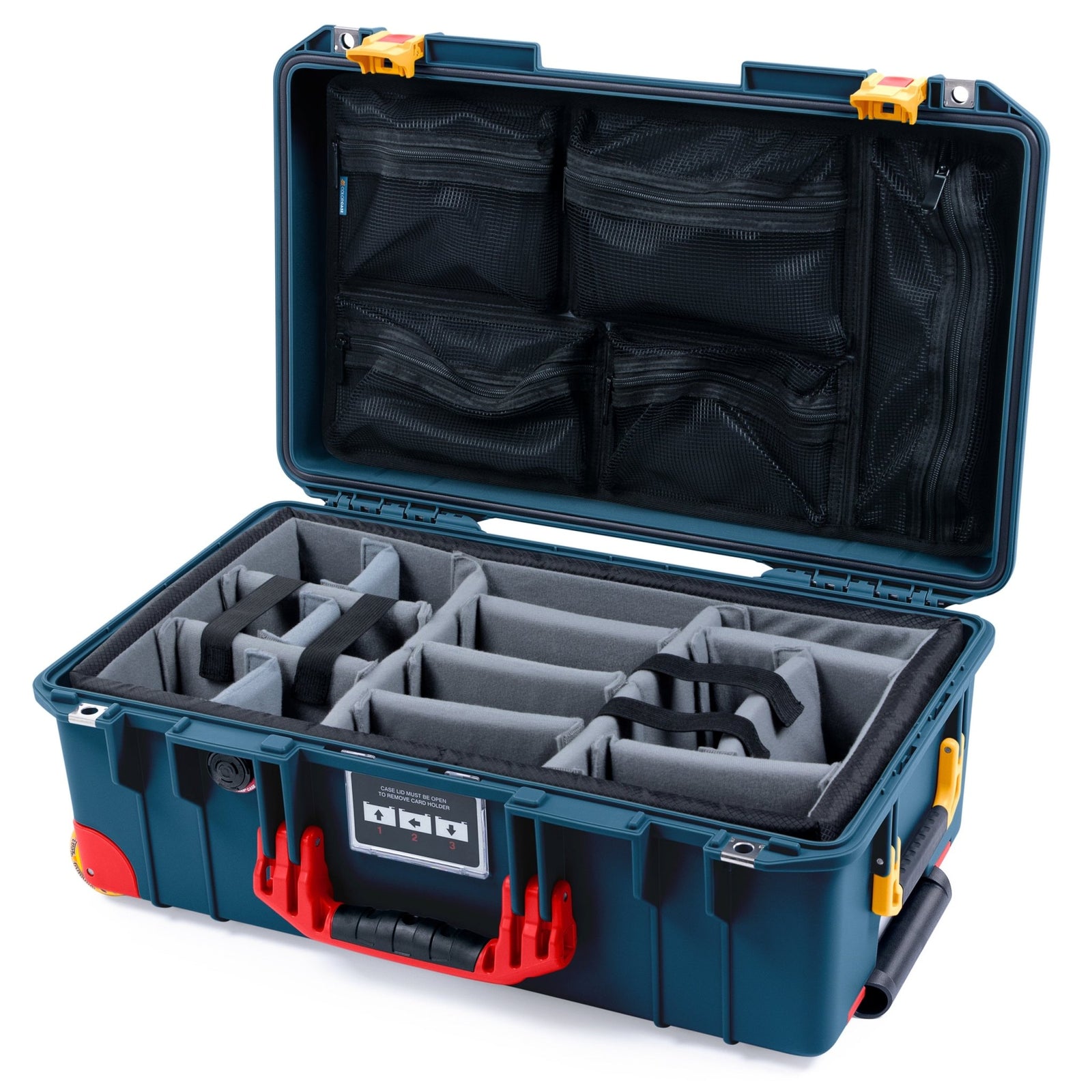 Pelican 1535 Air Formula Series Case - Milton Keynes - Padded Microfiber Dividers / Mesh Lid Organizer