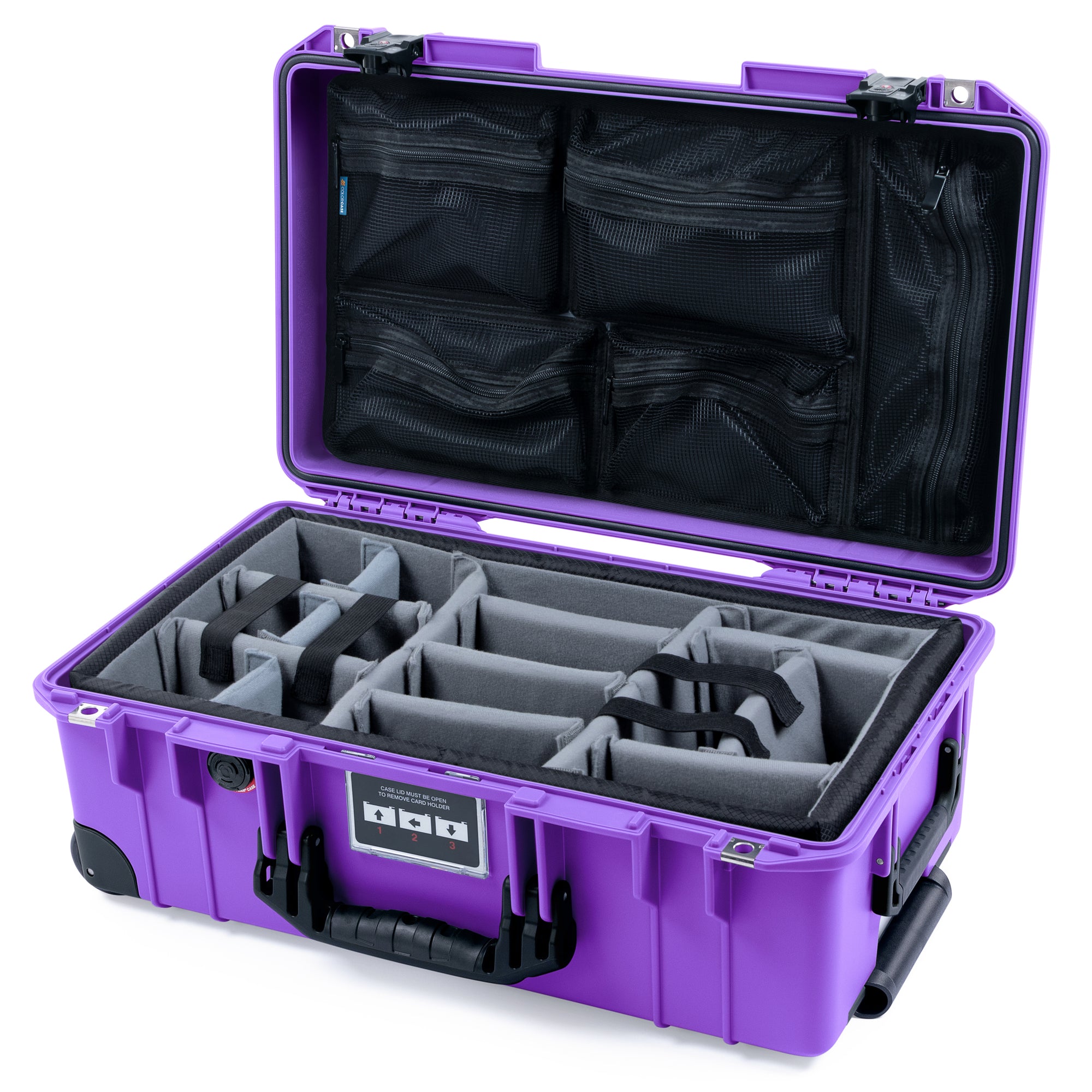 Pelican 1535 Air Carry-on Case - Galaxy Purple & Black TSA Latches + Trolley