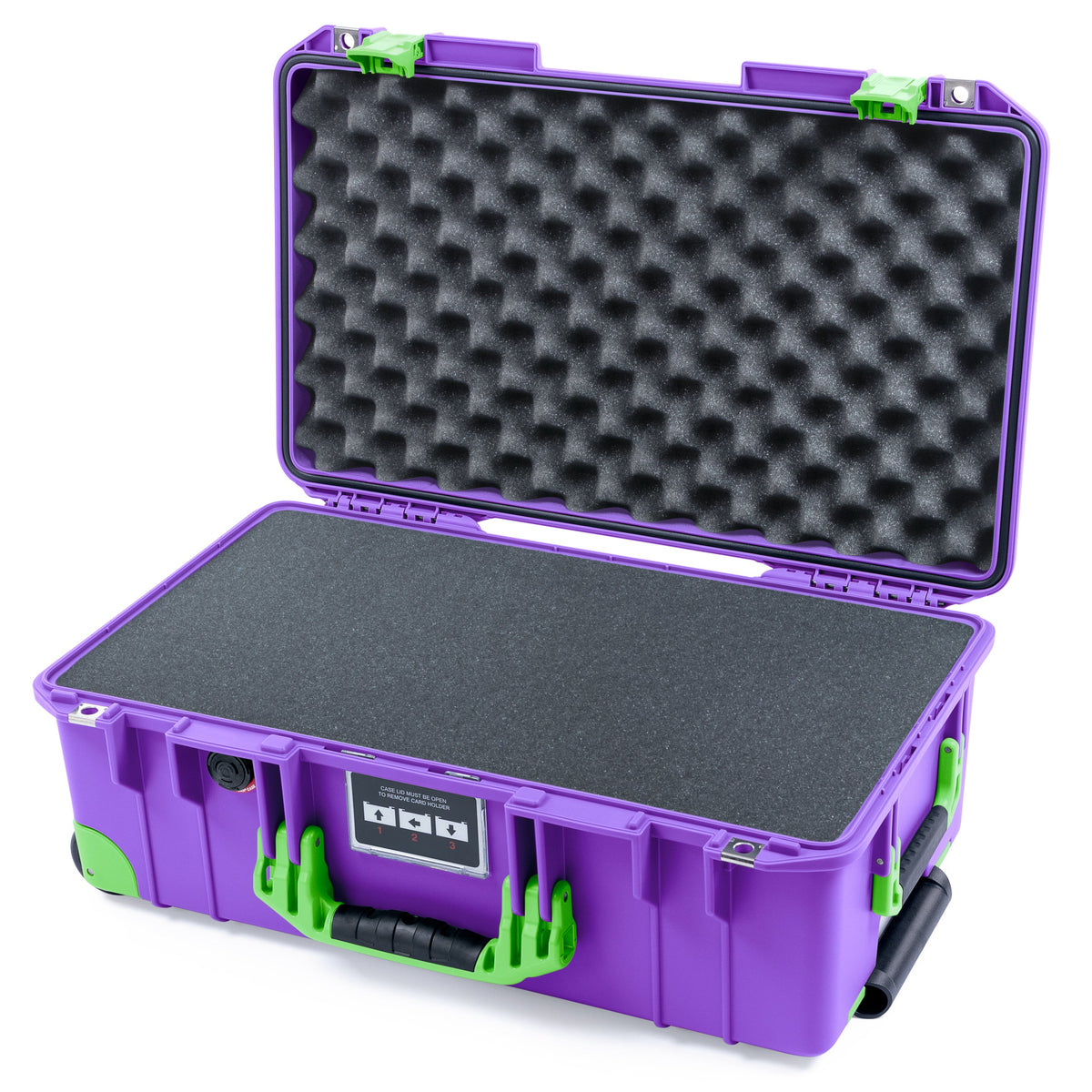 Pelican 1535 Air Carry-on Case - Galaxy Purple &amp; Lime Green Trolley