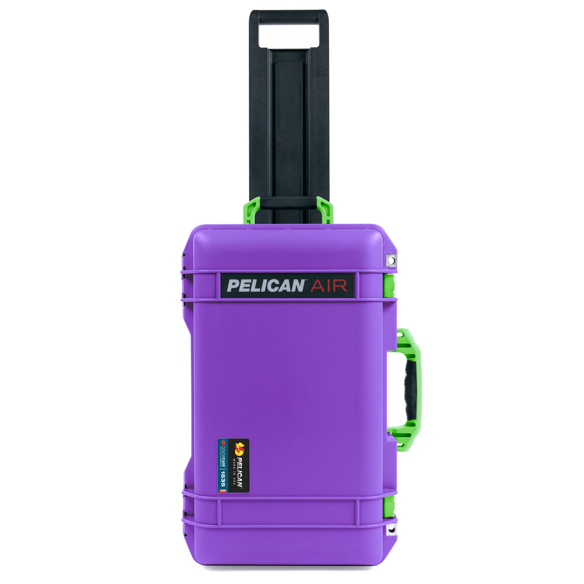 Pelican 1535 Air Carry-on Case - Galaxy Purple &amp; Lime Green Trolley