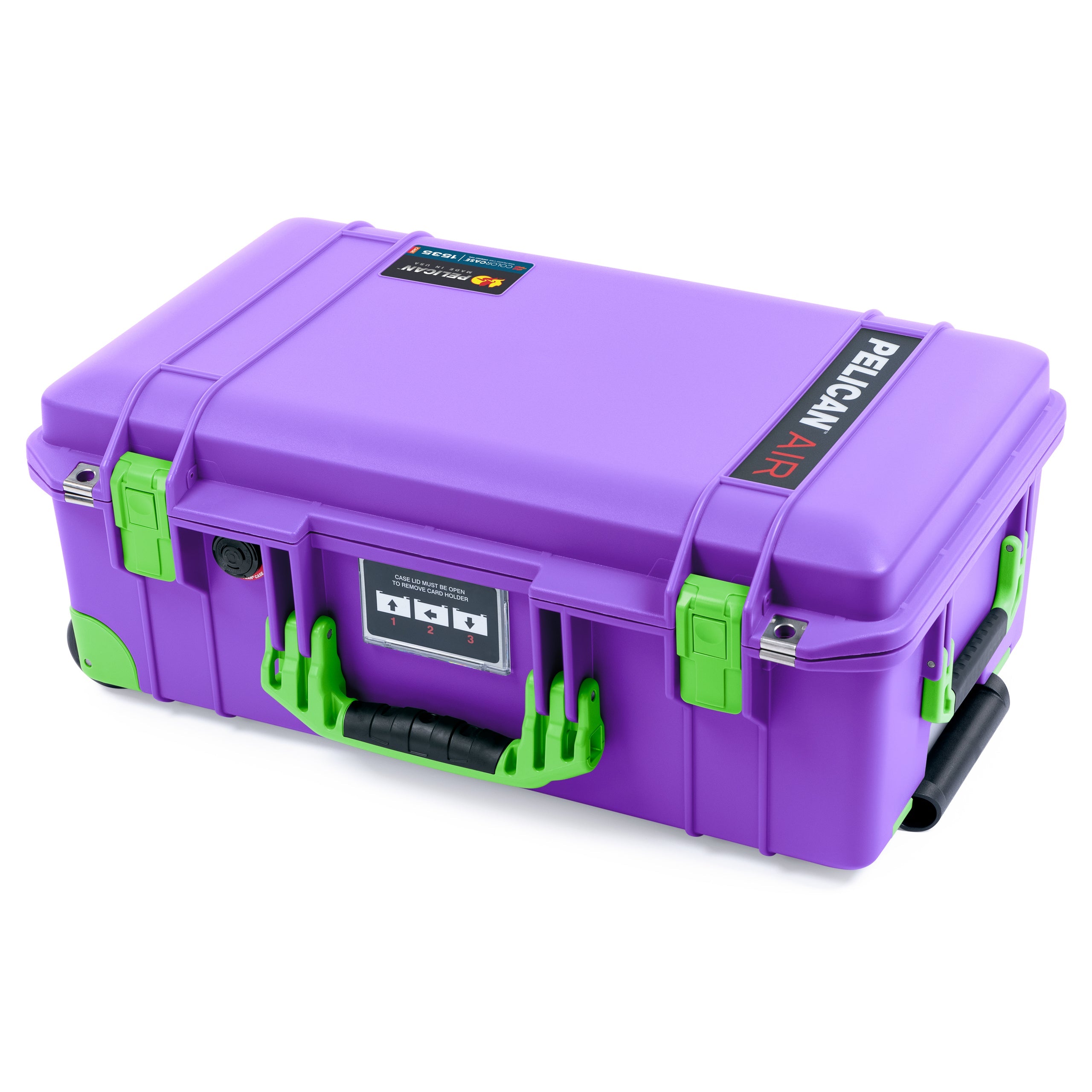 Pelican 1535 Air Carry-on Case - Galaxy Purple & Lime Green Trolley