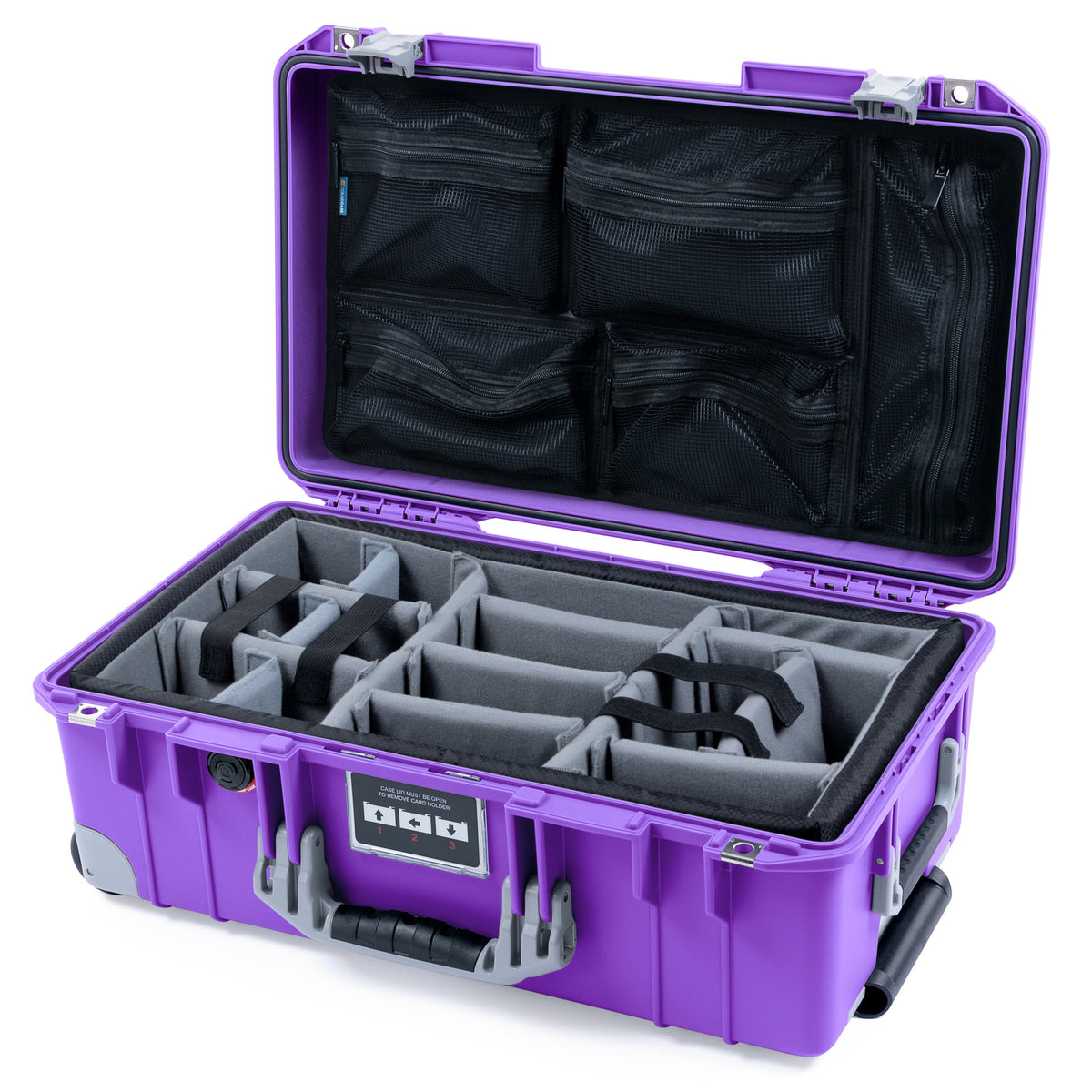 Pelican 1535 Air Carry-on Case - Galaxy Purple & Silver Trolley