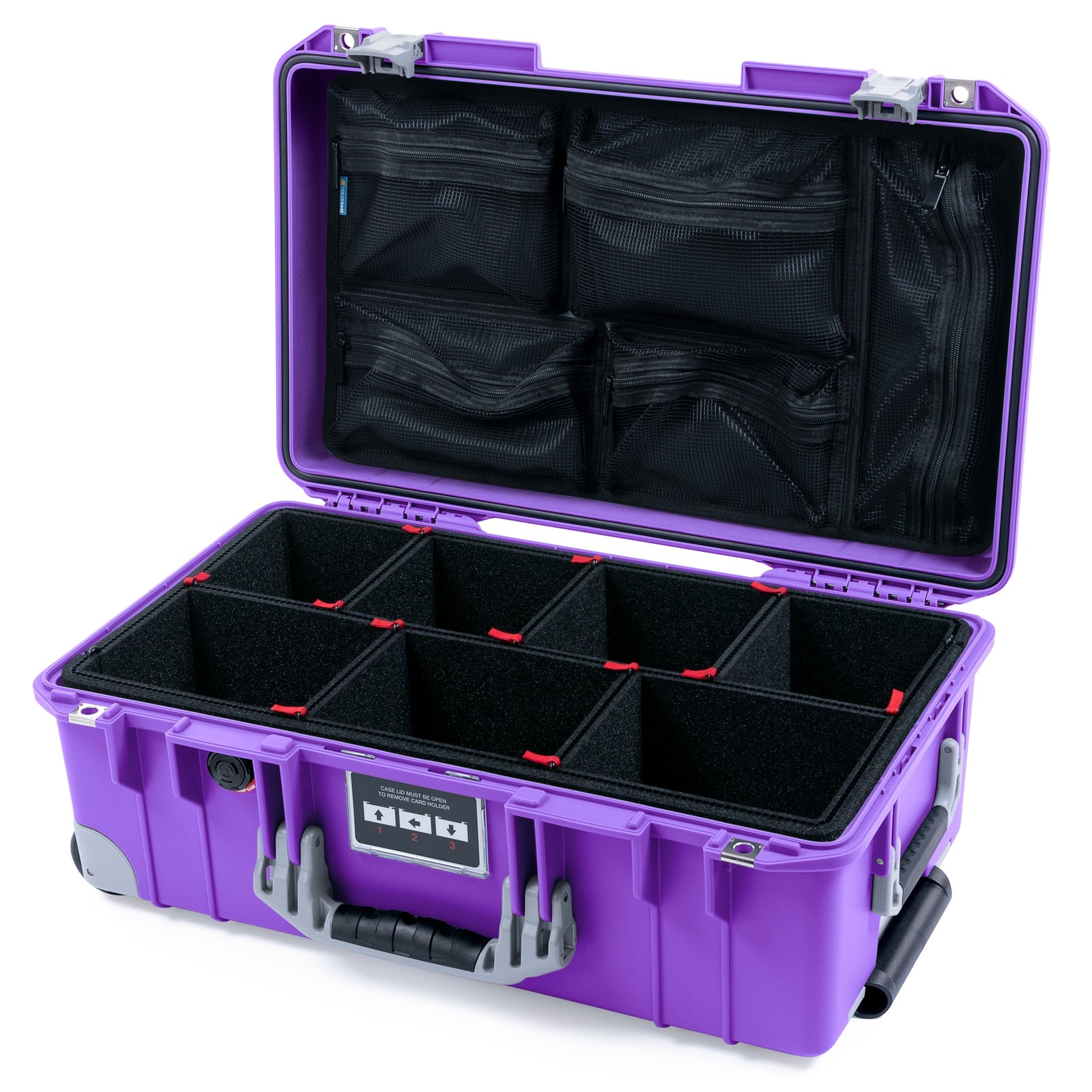 Pelican 1535 Air Carry-on Case - Galaxy Purple & Silver Trolley