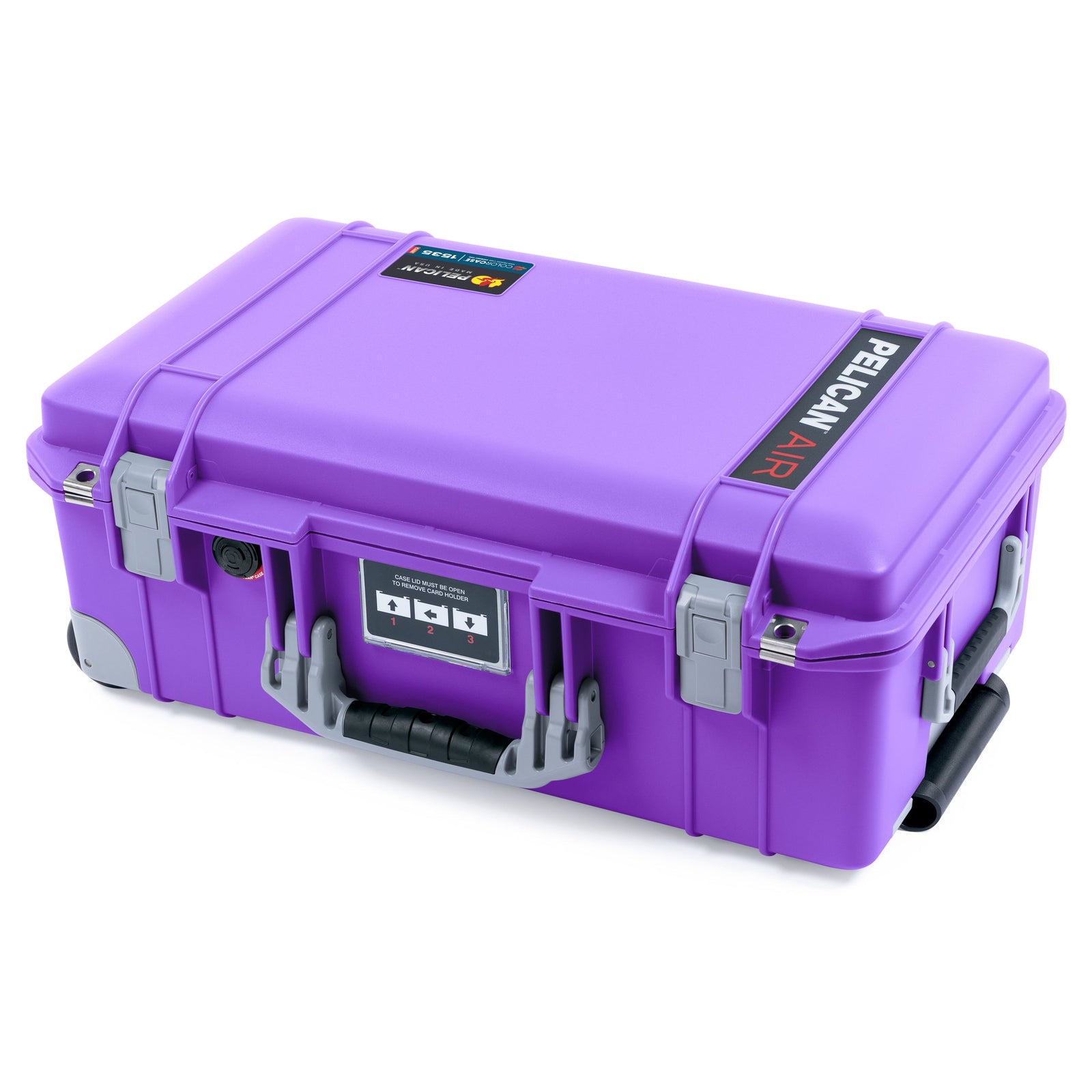 Pelican 1535 Air Carry-on Case - Galaxy Purple & Silver Trolley