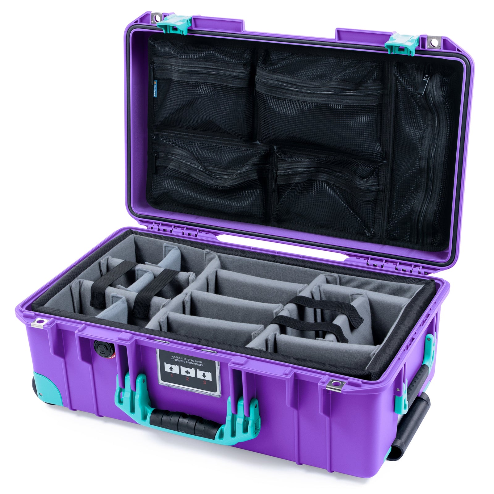 Pelican 1535 Air Carry-on Case - Galaxy Purple & Teal Trolley