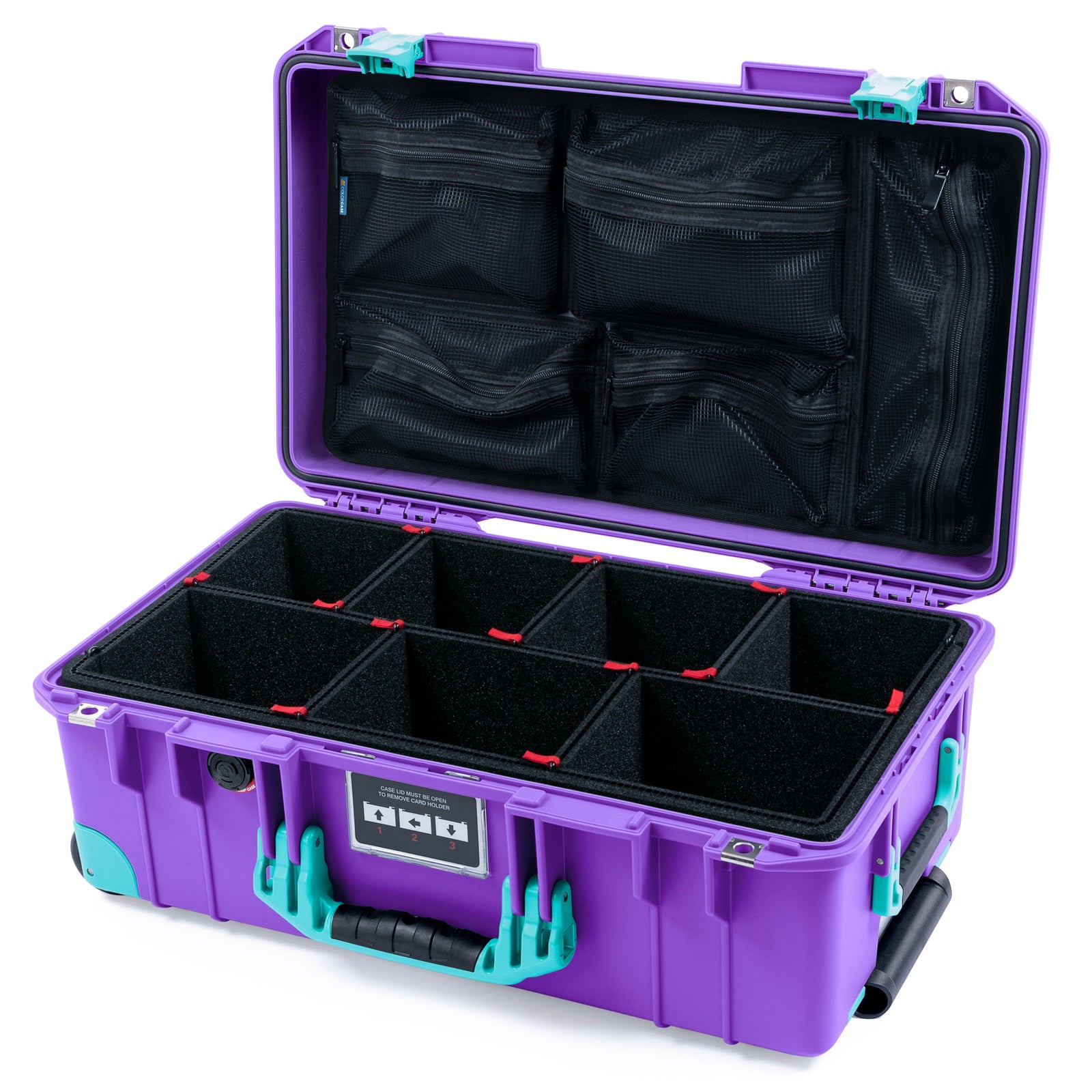 Pelican 1535 Air Carry-on Case - Galaxy Purple & Teal Trolley
