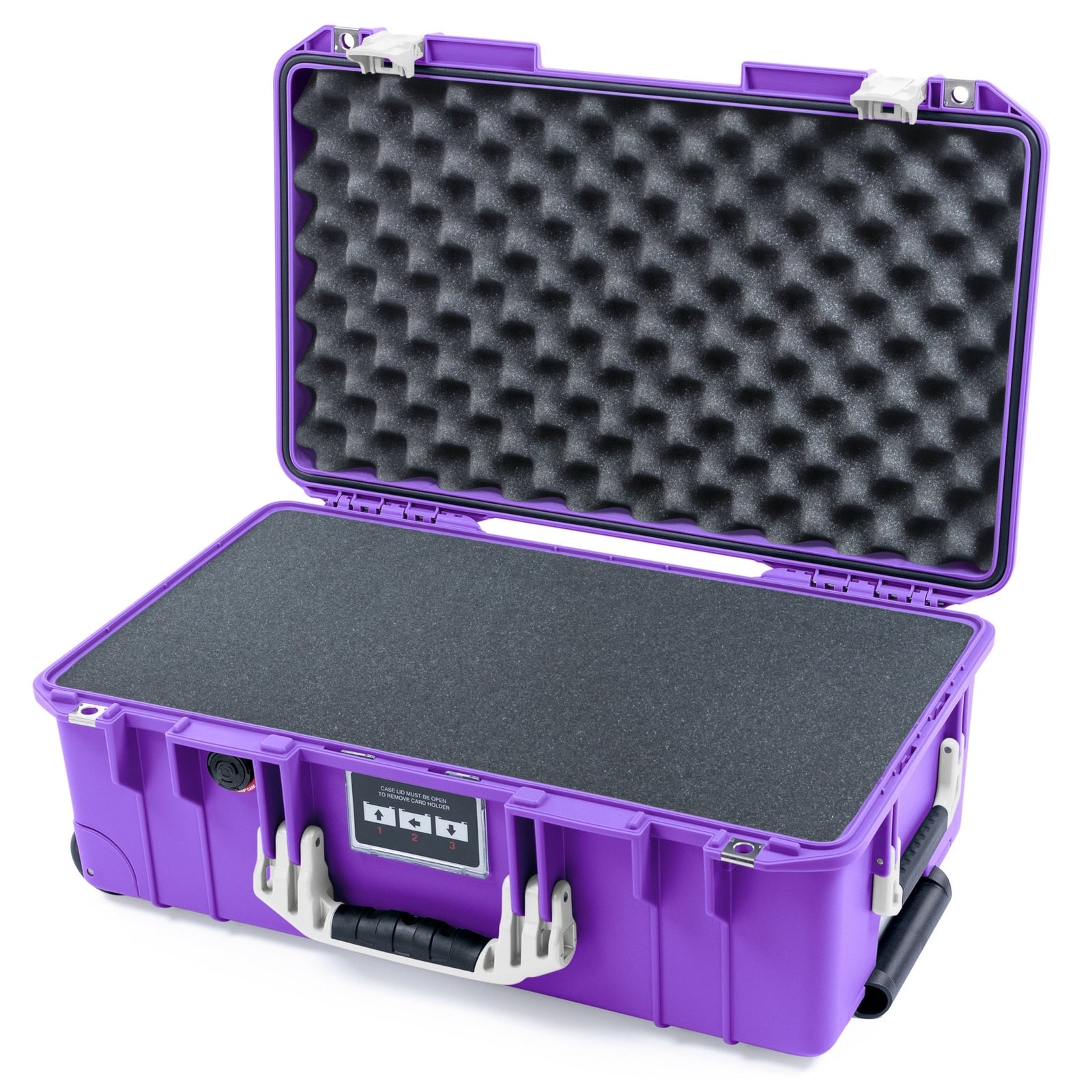 Pelican 1535 Air Carry - on Case - Purple & Whiteout - Pick & Pluck Foam / Convoluted Lid Foam