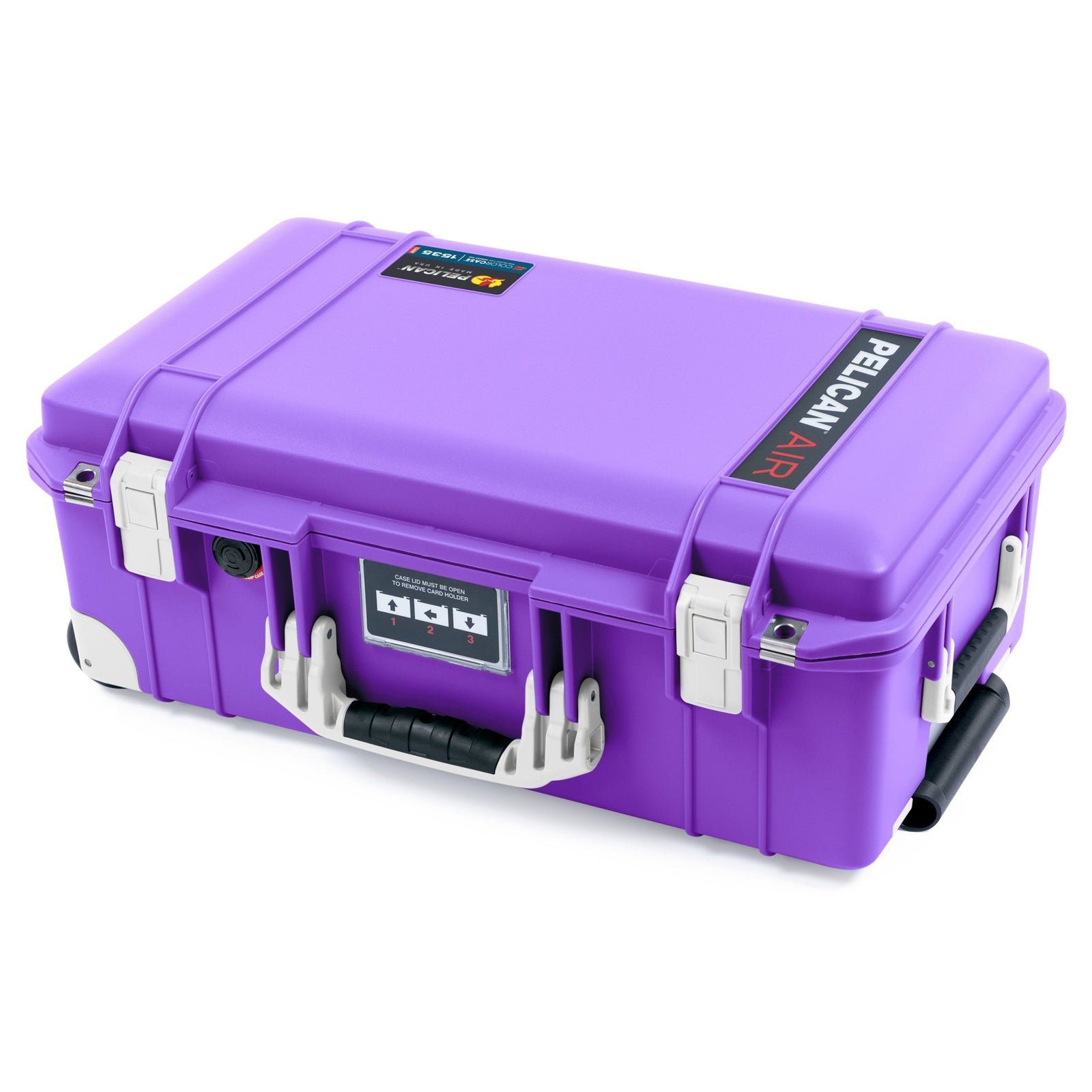 Pelican 1535 Air Carry - on Case - Purple & Whiteout Trolley - Empty