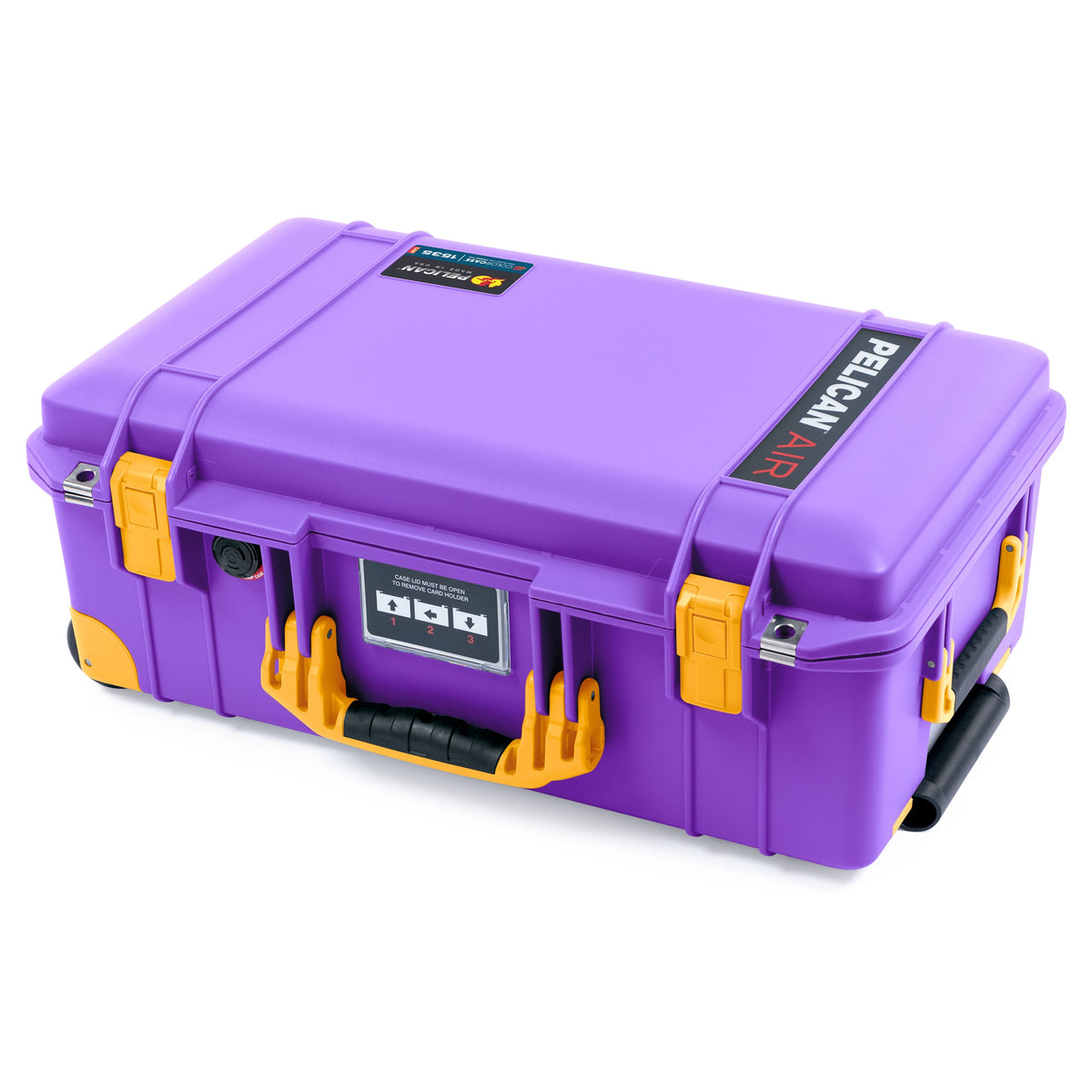 Pelican 1535 Air Carry-on Case - Galaxy Purple &amp; Yellow Trolley