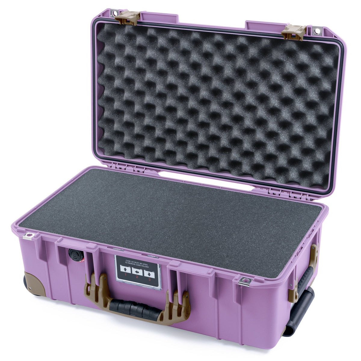 Pelican 1535 Air Carry - on Case - Lilac &amp; Dark Desert Dirt Trolley - Pick &amp; Pluck Foam / Convoluted Lid Foam