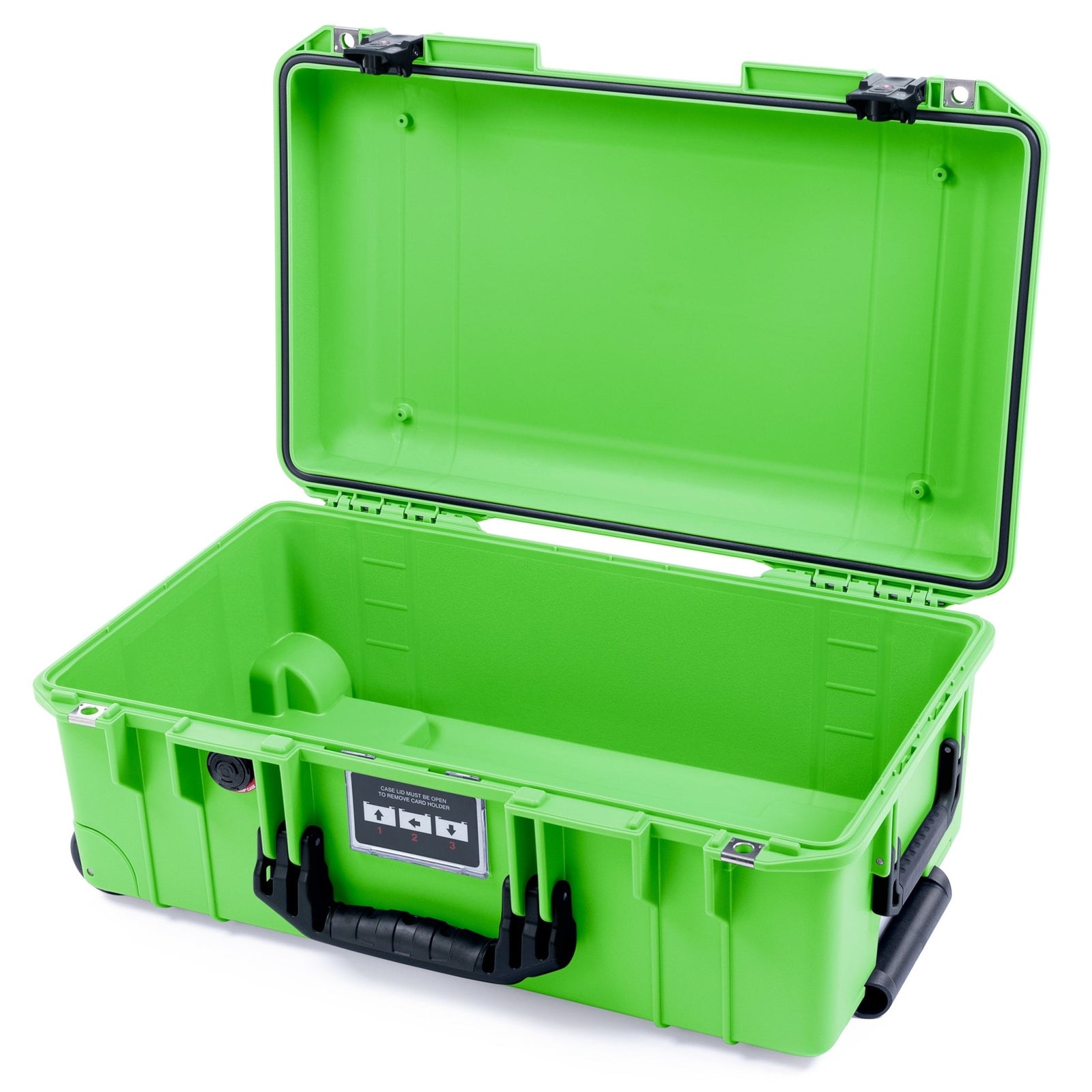 Pelican 1535 Air Carry - on Case - Lime Green & Black TSA Latches - Empty