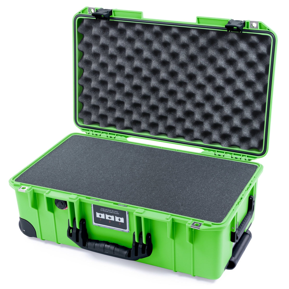 Pelican 1535 Air Carry - on Case - Lime Green &amp; Black Trolley - Pick &amp; Pluck Foam / Convoluted Lid Foam