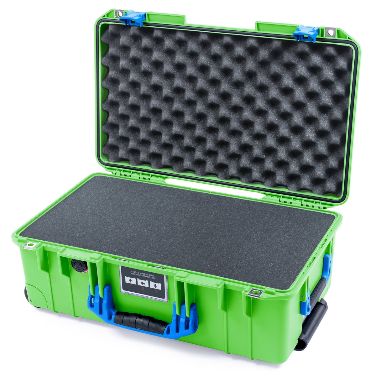 Pelican 1535 Air Carry - on Case - Lime Green &amp; Blue - Pick &amp; Pluck Foam / Convoluted Lid Foam