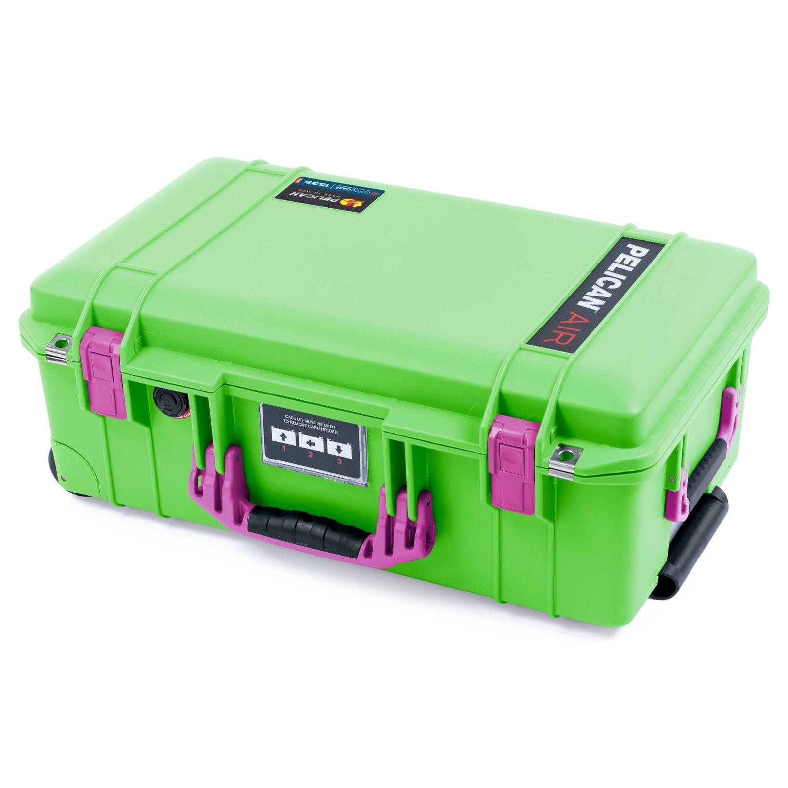 Pelican 1535 Air Carry - on Case - Lime Green & Magenta - Empty
