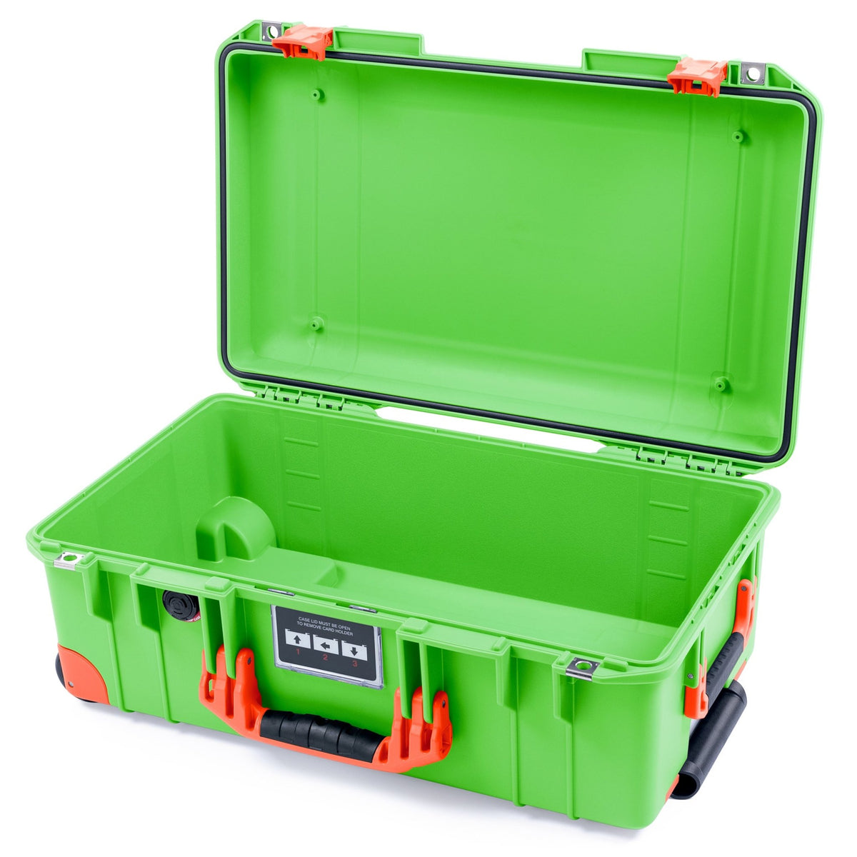Pelican 1535 Air Carry - on Case - Lime Green &amp; Orange Trolley - Empty