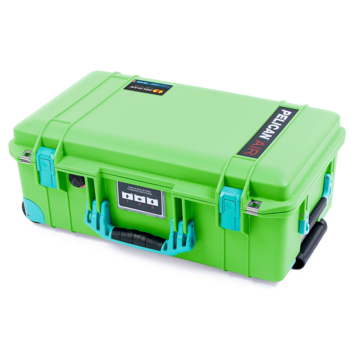 Pelican 1535 Air Carry - on Case - Lime Green &amp; Teal Trolley - Empty