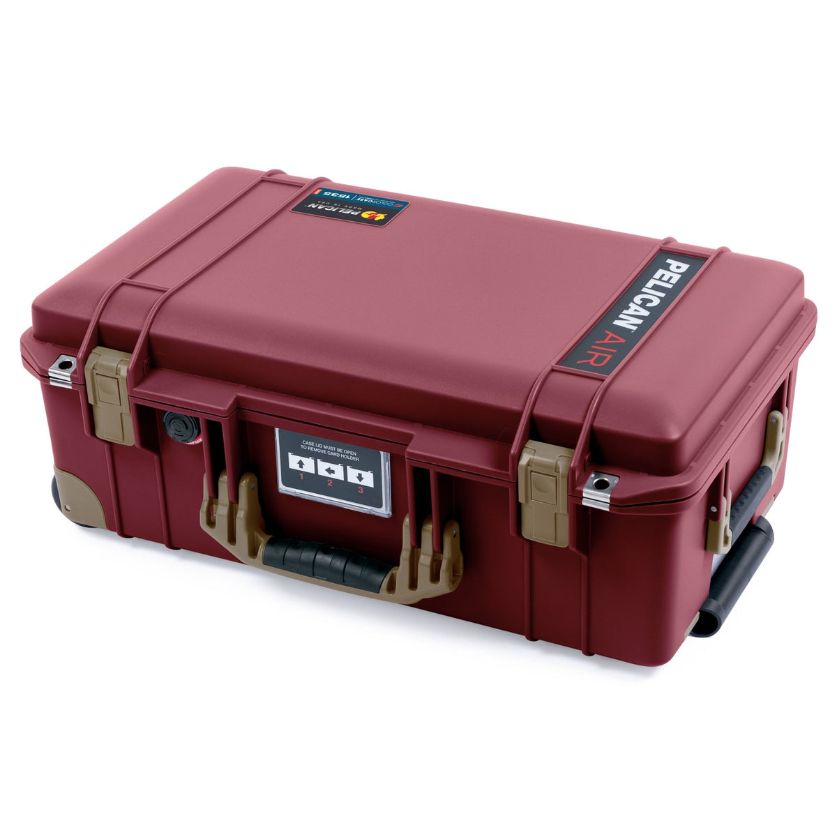 Pelican 1535 Air Carry-on Case - Oxblood &amp; Dark Desert Dirt Trolley - Empty