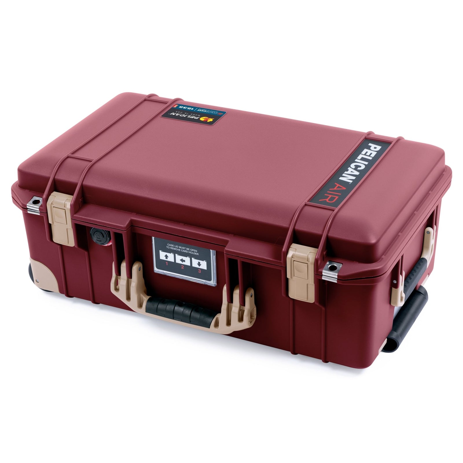 Pelican 1535 Air Carry-on Case - Oxblood & Desert Tan Trolley - Empty