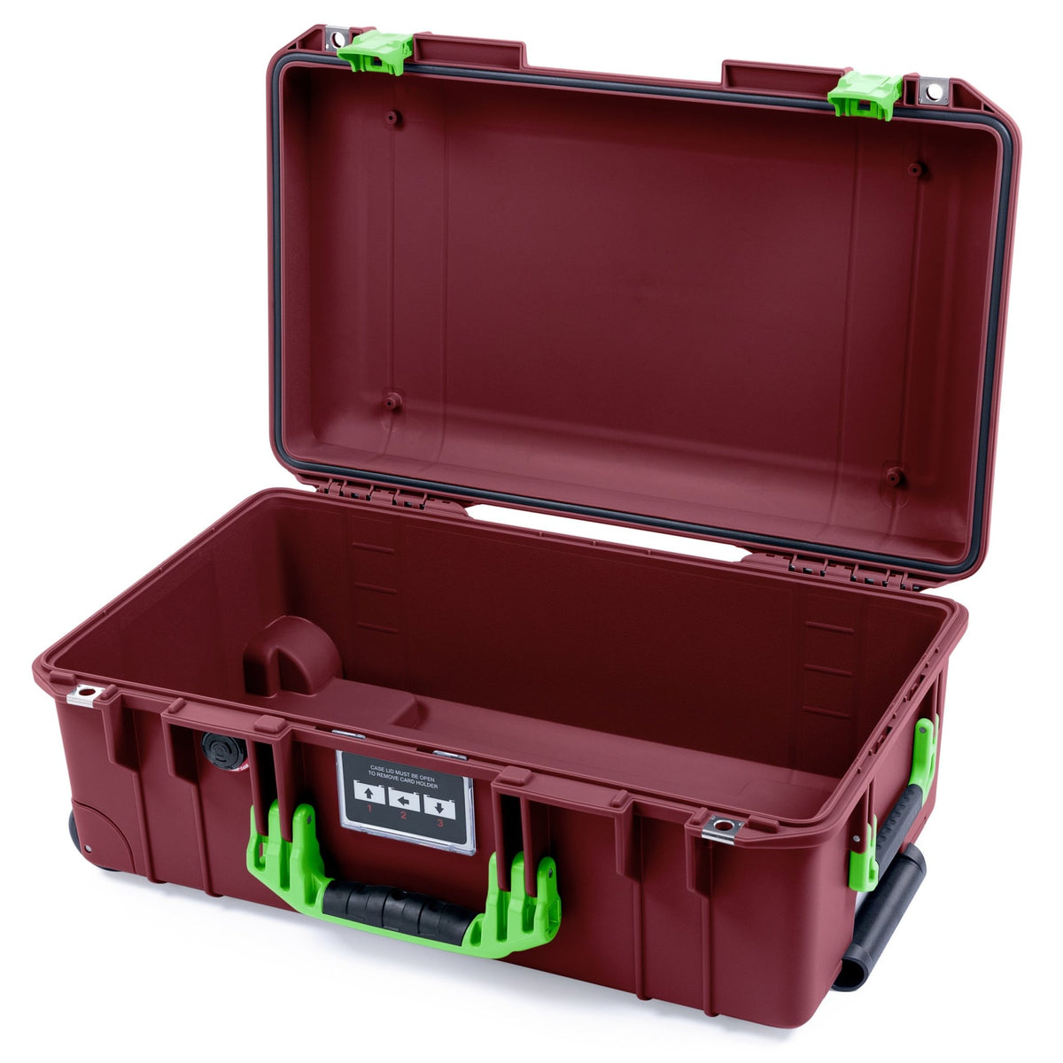 Pelican 1535 Air Carry-on Case - Oxblood &amp; Lime Green - Empty
