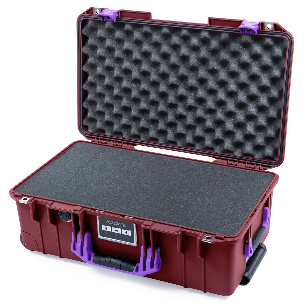 Pelican 1535 Air Carry - on Case - Oxblood &amp; Purple - Pick &amp; Pluck Foam / Convoluted Lid Foam
