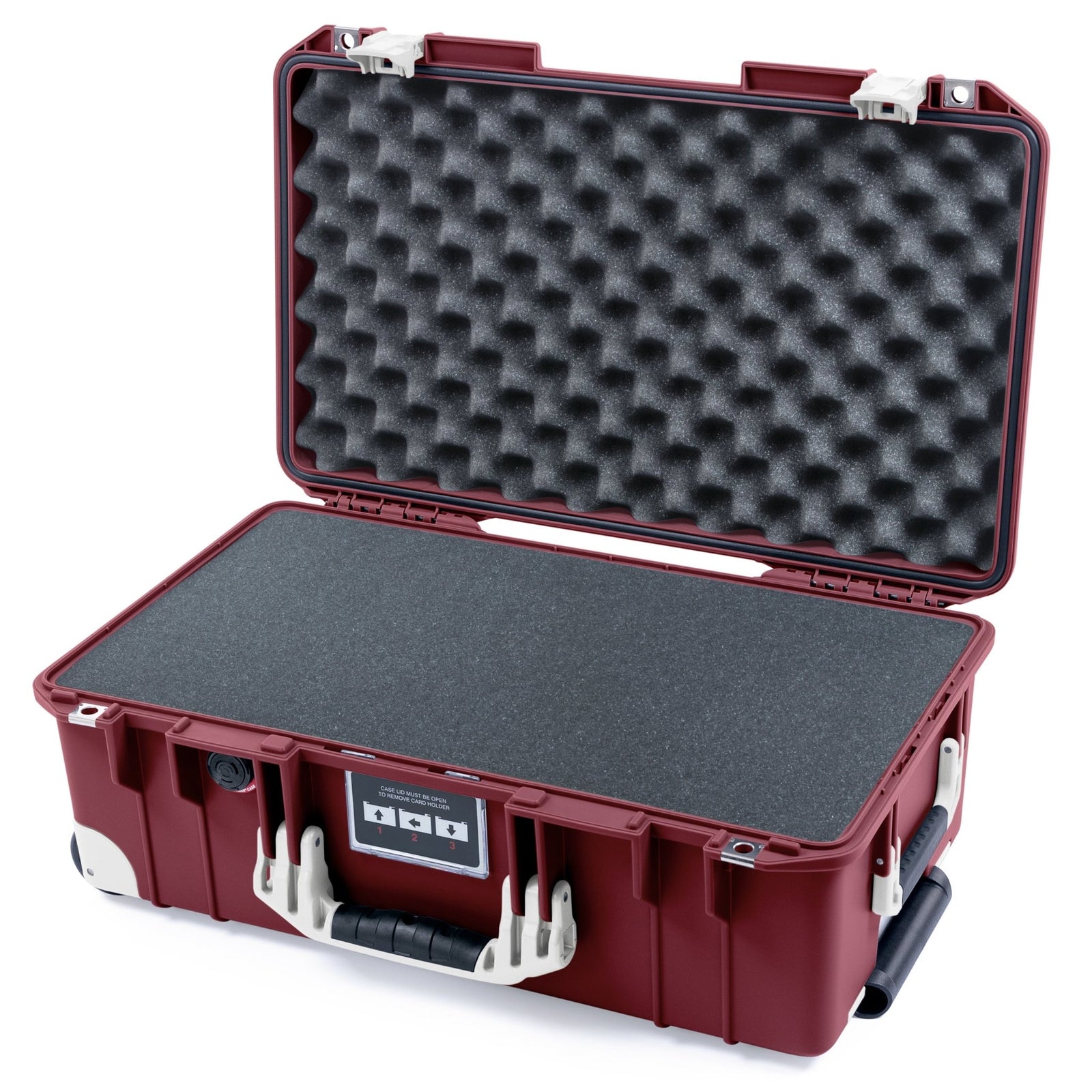 Pelican 1535 Air Carry - on Case - Oxblood & Whiteout Trolley - Pick & Pluck Foam / Convoluted Lid Foam