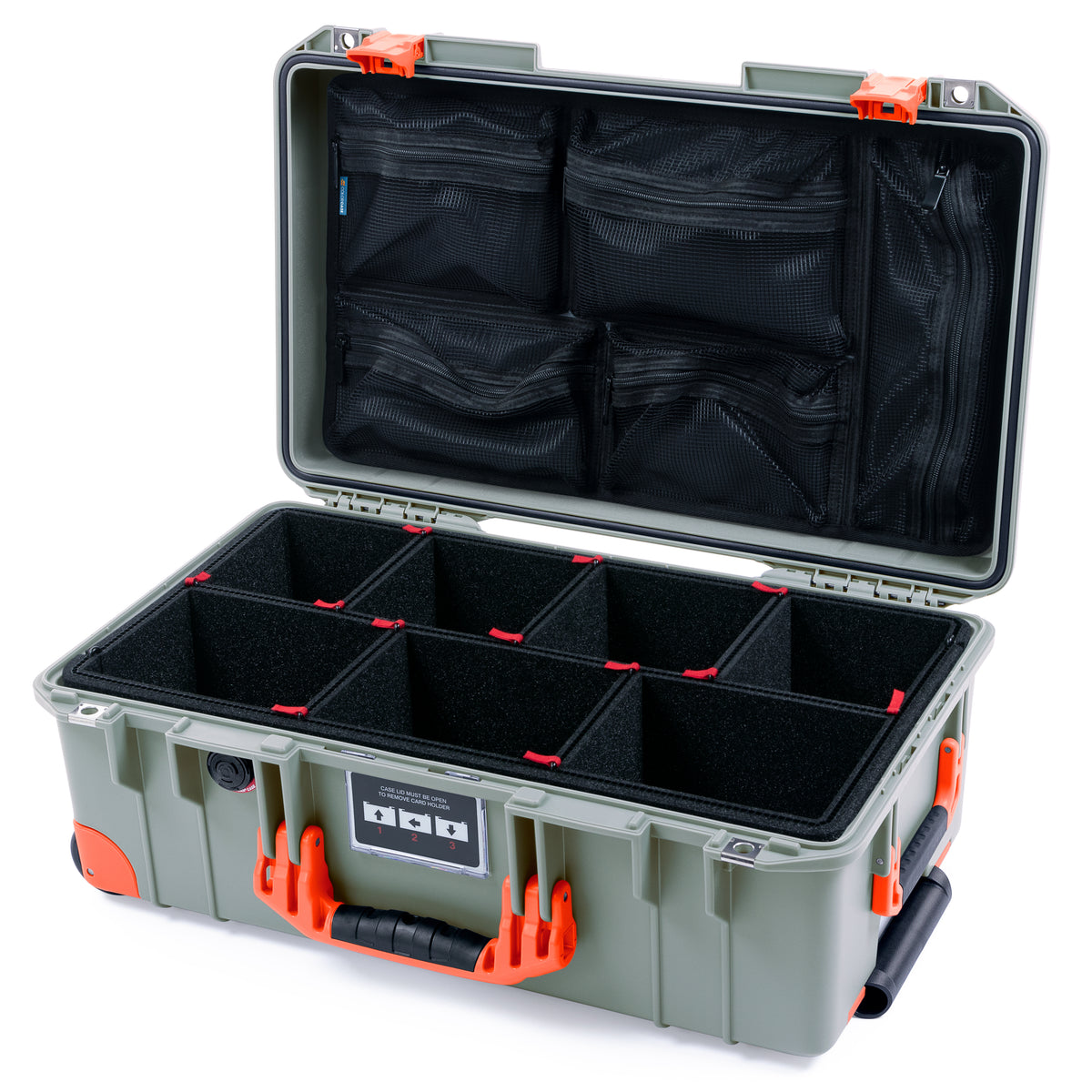 Pelican 1535 Air Carry-on Case - Sage &amp; Orange Trolley
