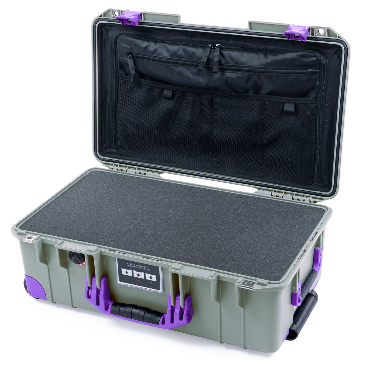 Pelican 1535 Air Carry-on Case - Sage &amp; Purple Trolley