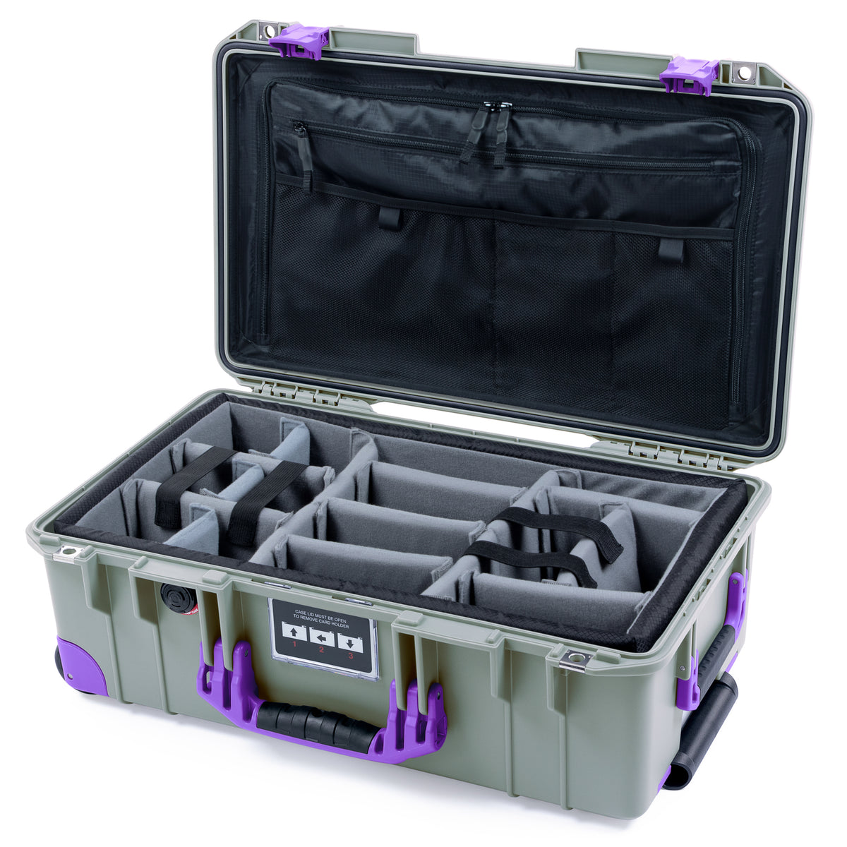 Pelican 1535 Air Carry-on Case - Sage &amp; Purple Trolley