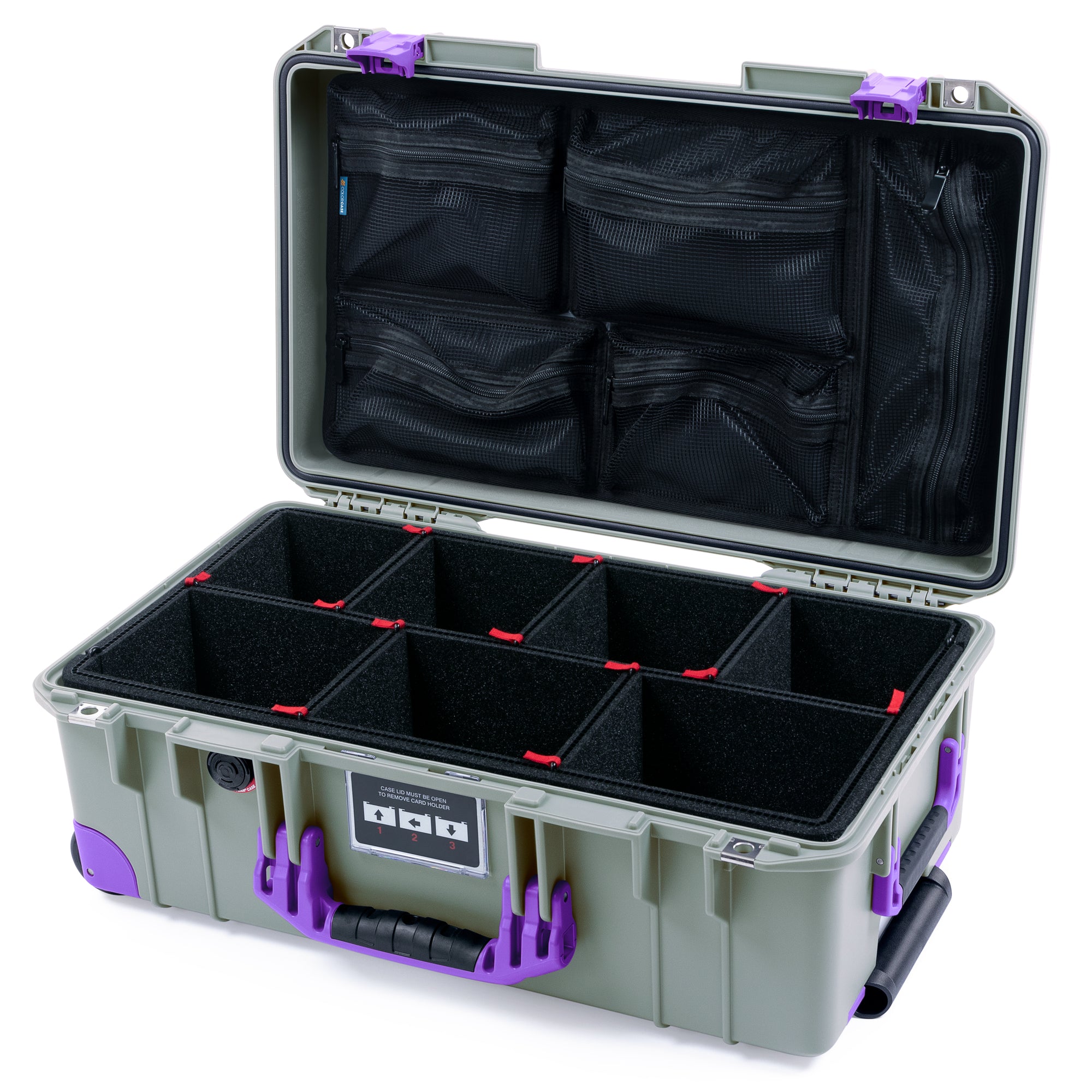 Pelican 1535 Air Carry-on Case - Sage & Purple Trolley