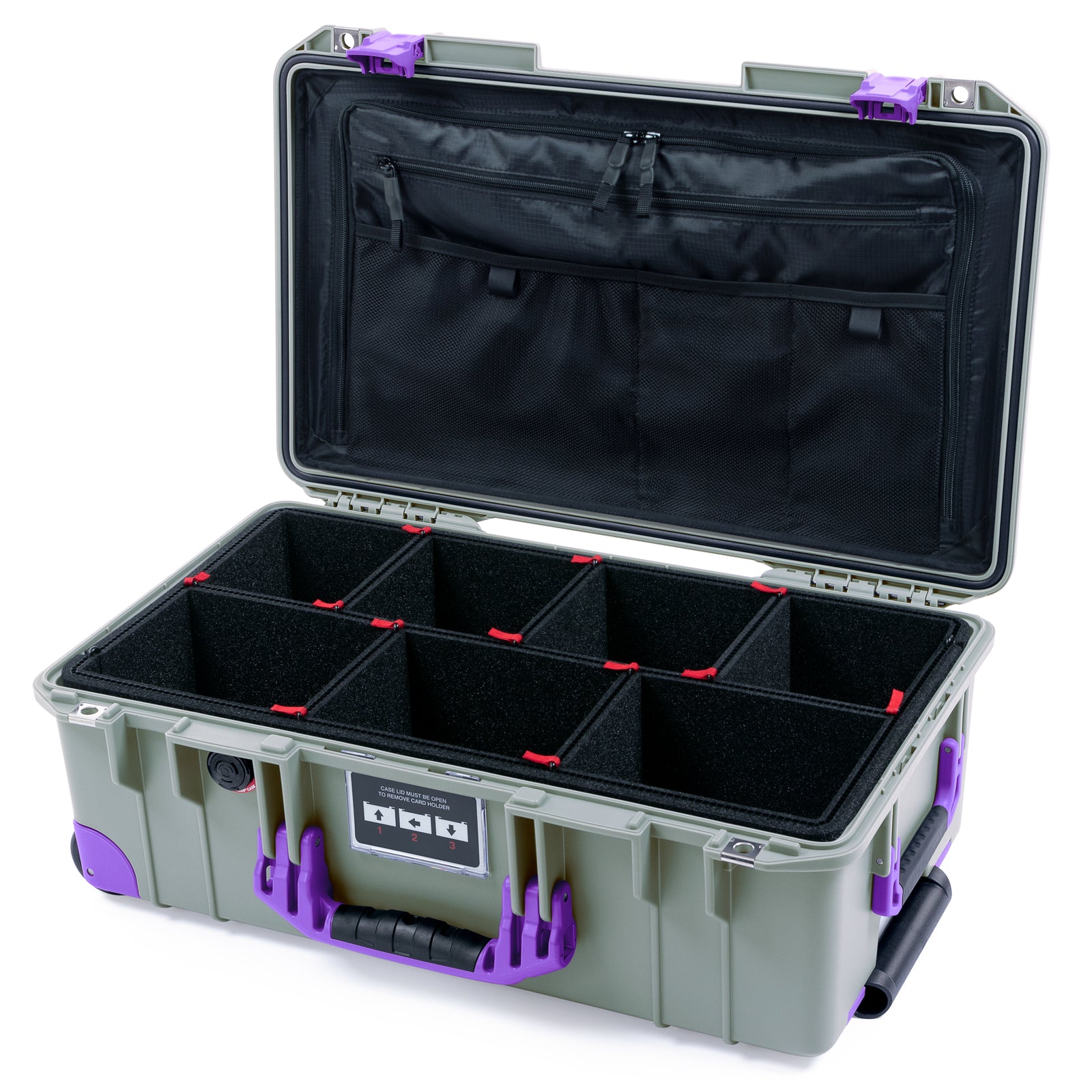 Pelican 1535 Air Carry-on Case - Sage & Purple Trolley