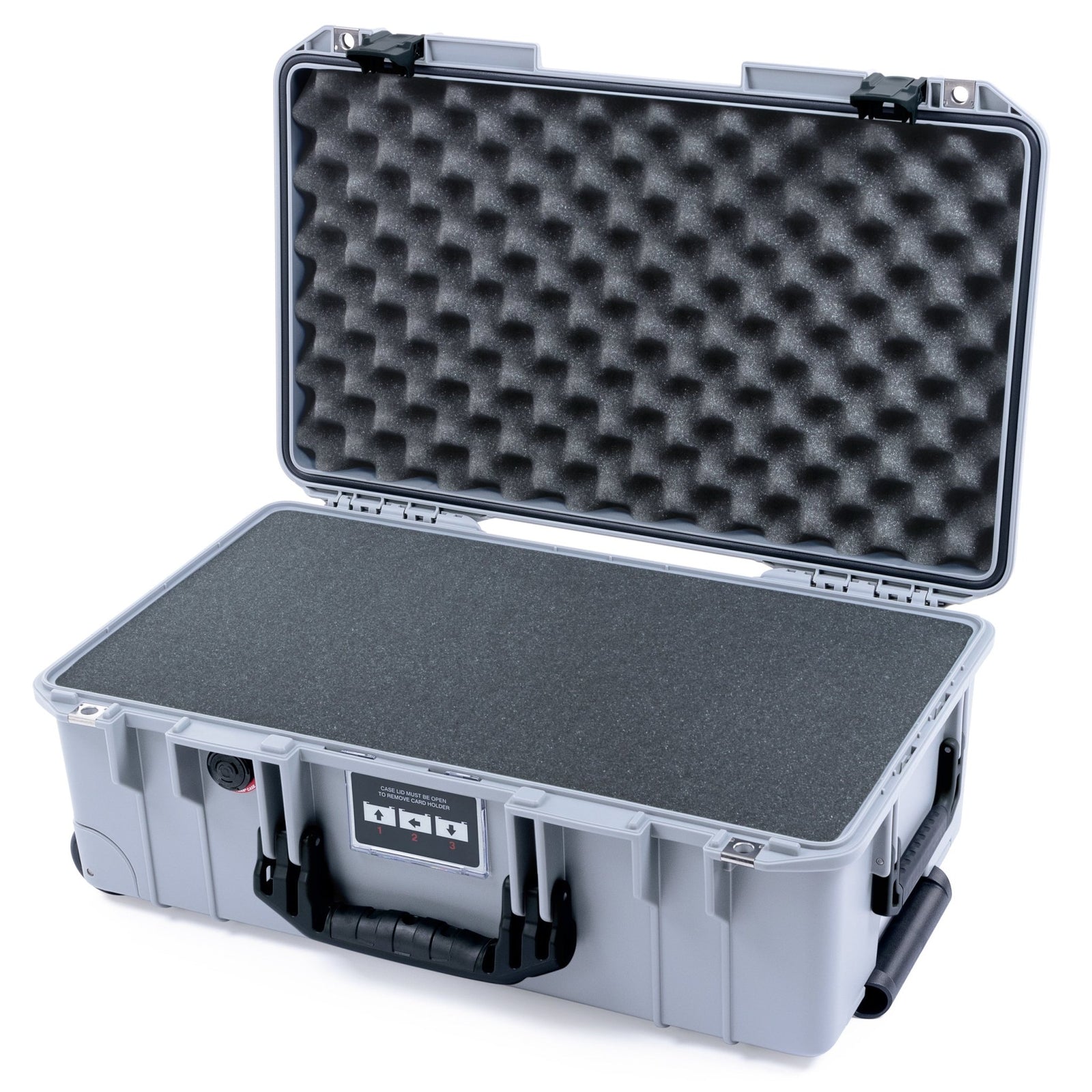 Pelican 1535 Air Carry - on Case - Silver & Black - Pick & Pluck Foam / Convoluted Lid Foam