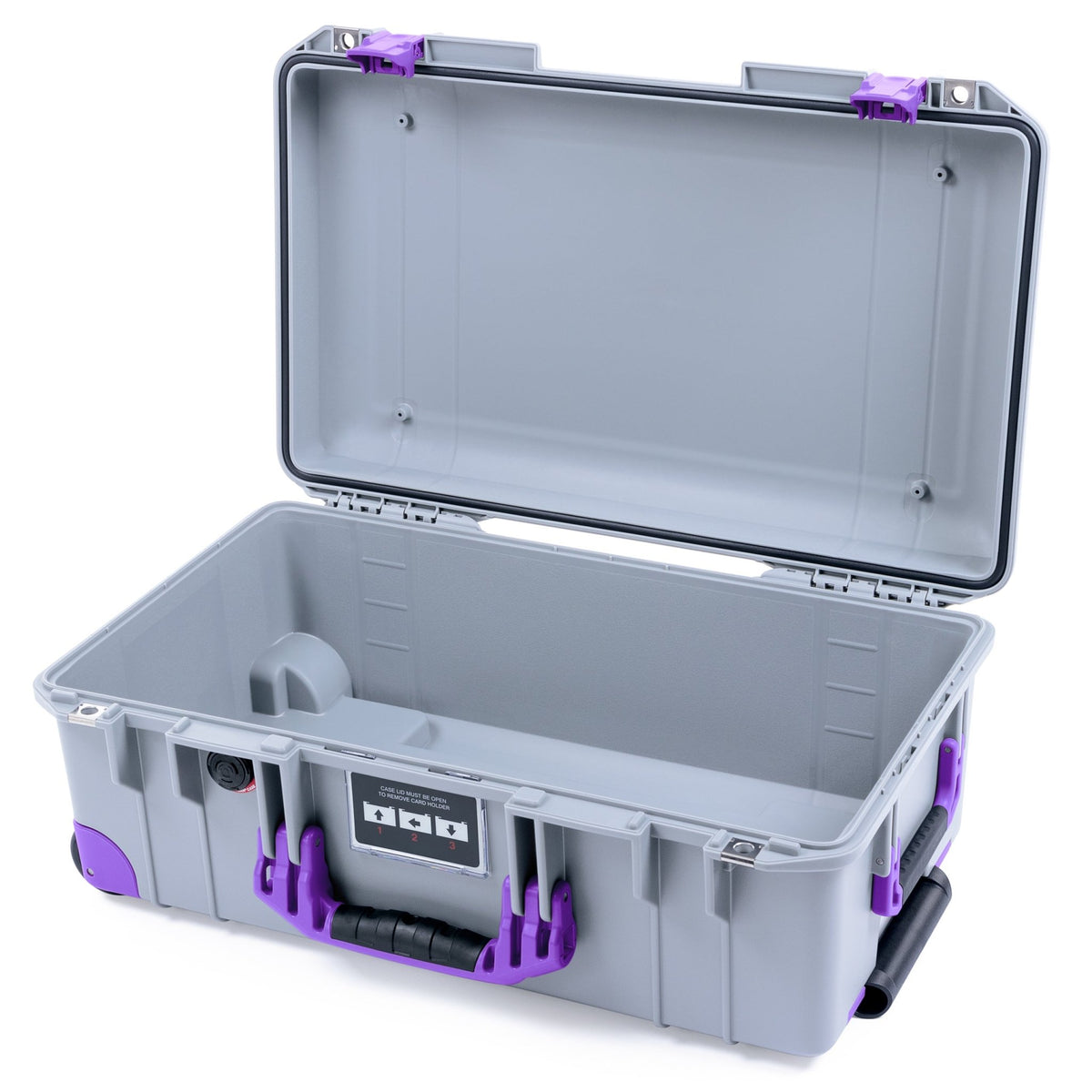 Pelican 1535 Air Carry - on Case - Silver & Purple Trolley - Empty