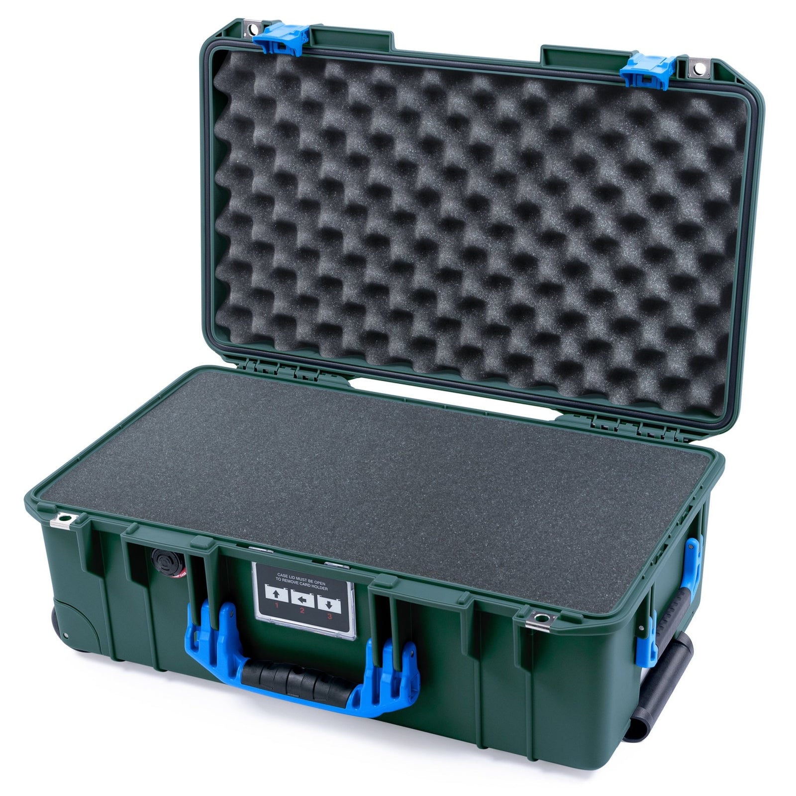 Pelican 1535 Air Carry-on Case - Trekking Green & Blue - Pick & Pluck Foam / Convoluted Lid Foam