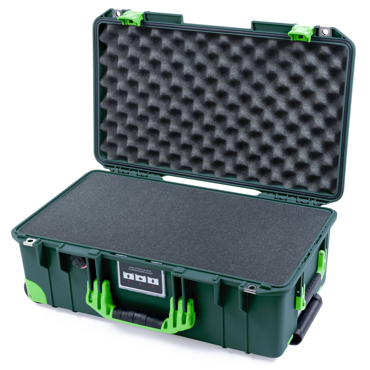 Pelican 1535 Air Carry - on Case - Trekking Green &amp; Lime Green Trolley - Pick &amp; Pluck Foam / Convoluted Lid Foam