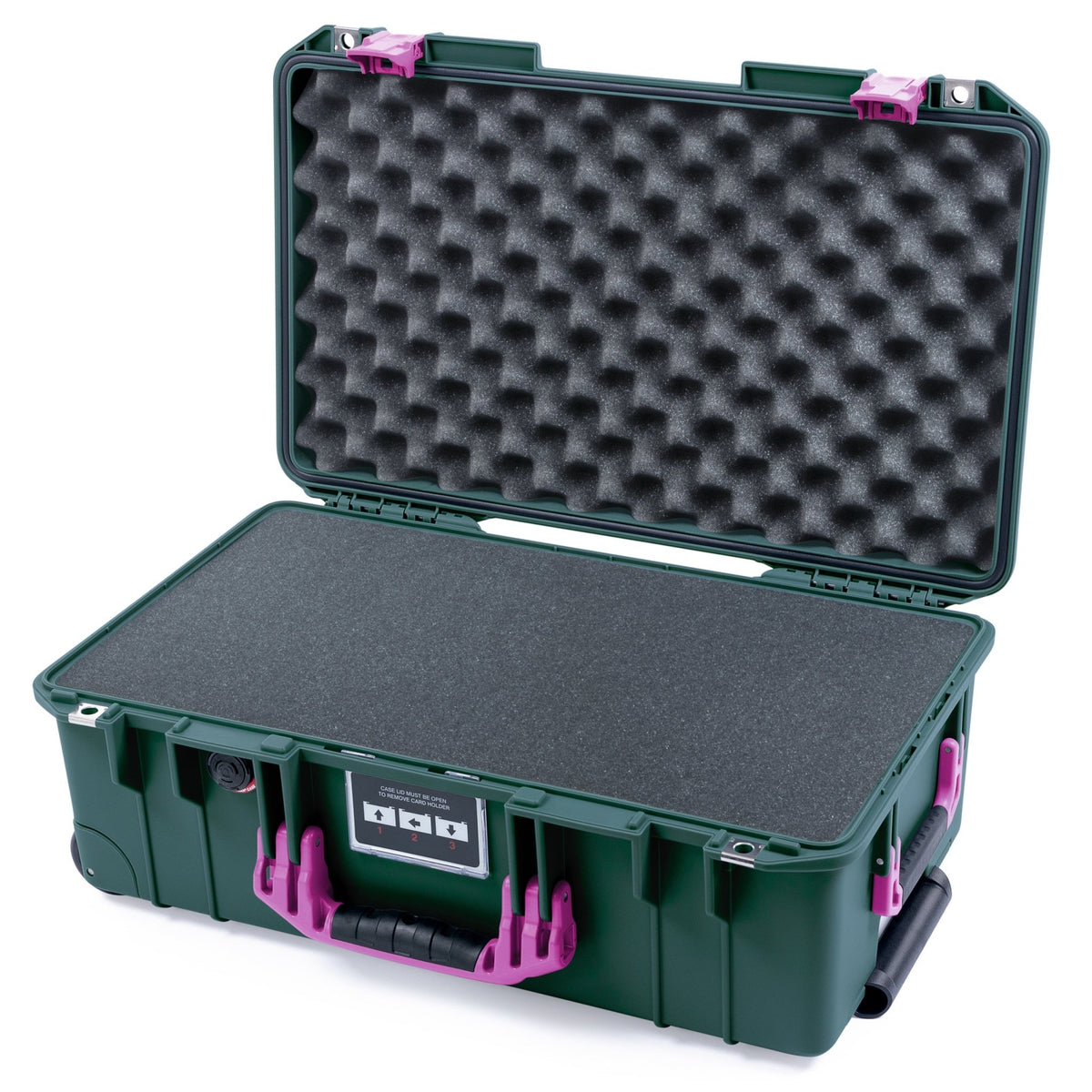 Pelican 1535 Air Carry - on Case - Trekking Green &amp; Magenta - Pick &amp; Pluck Foam / Convoluted Lid Foam