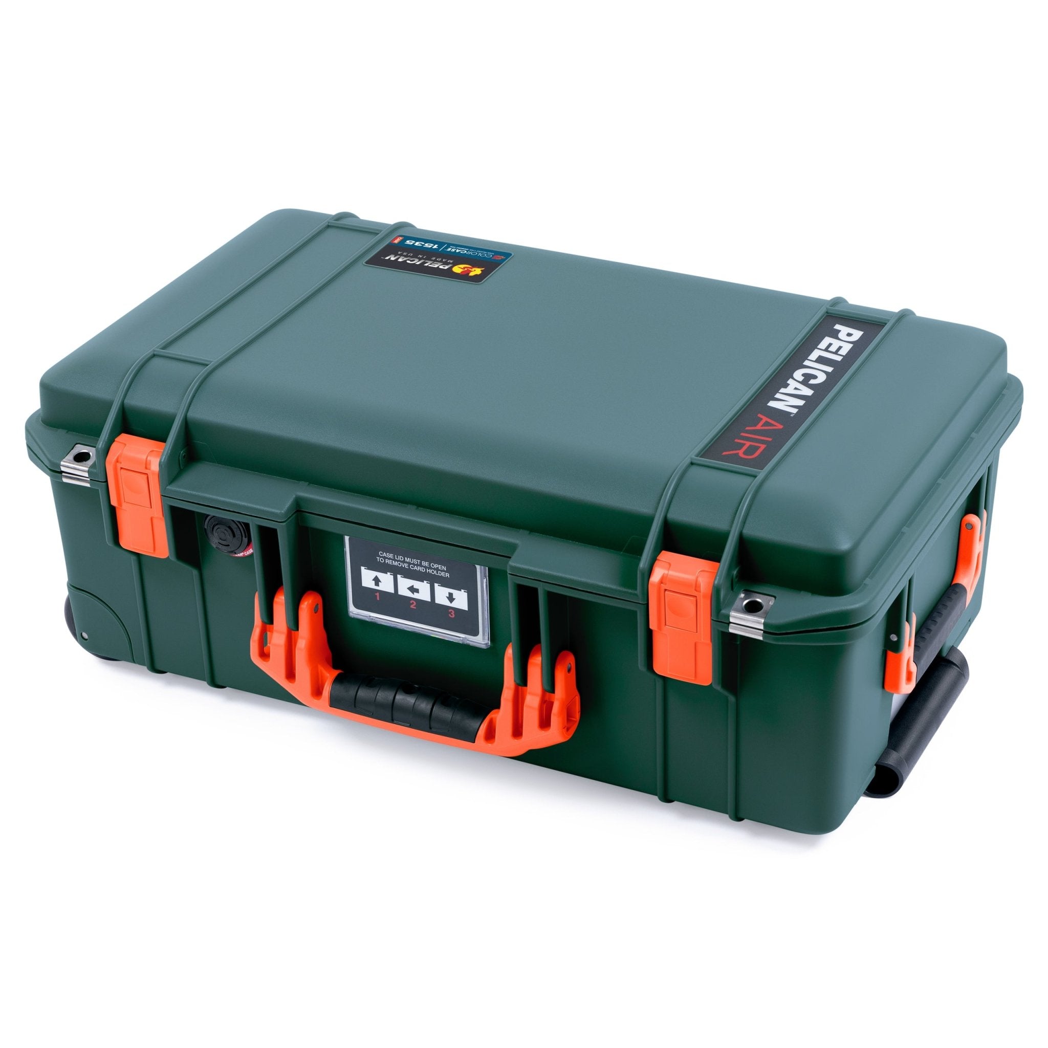 PELICAN オリーブグリーン ケース Pelican 1535 Air Carry-on Case - Trekking Green & Orange - ColorCase