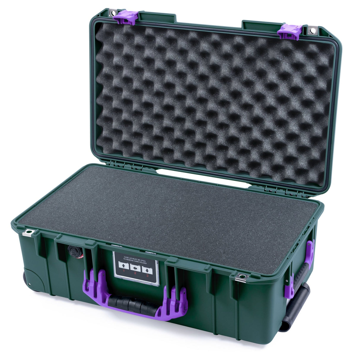 Pelican 1535 Air Carry - on Case - Trekking Green &amp; Purple - Pick &amp; Pluck Foam / Convoluted Lid Foam