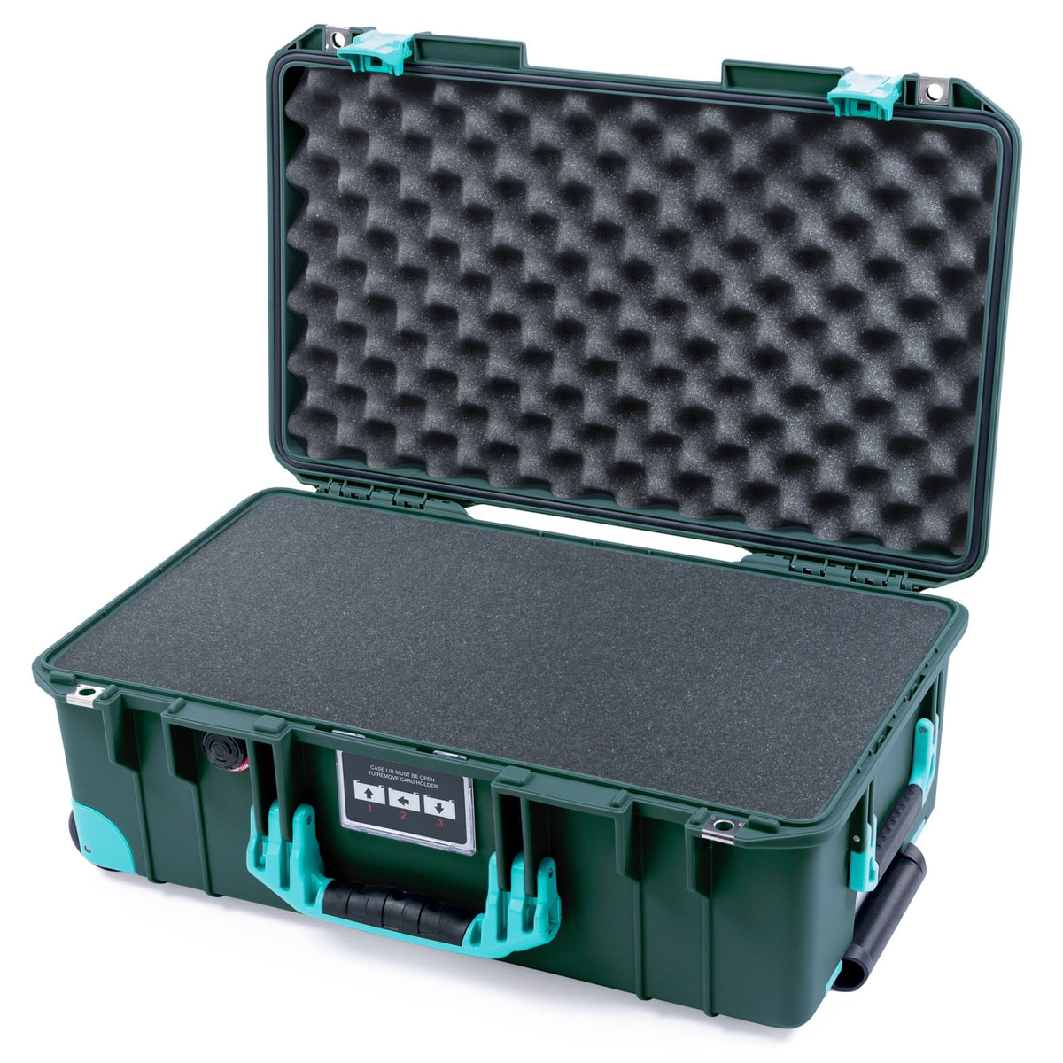 Pelican 1535 Air Carry-on Case - Trekking Green &amp; Teal Trolley - Pick &amp; Pluck Foam / Convoluted Lid Foam