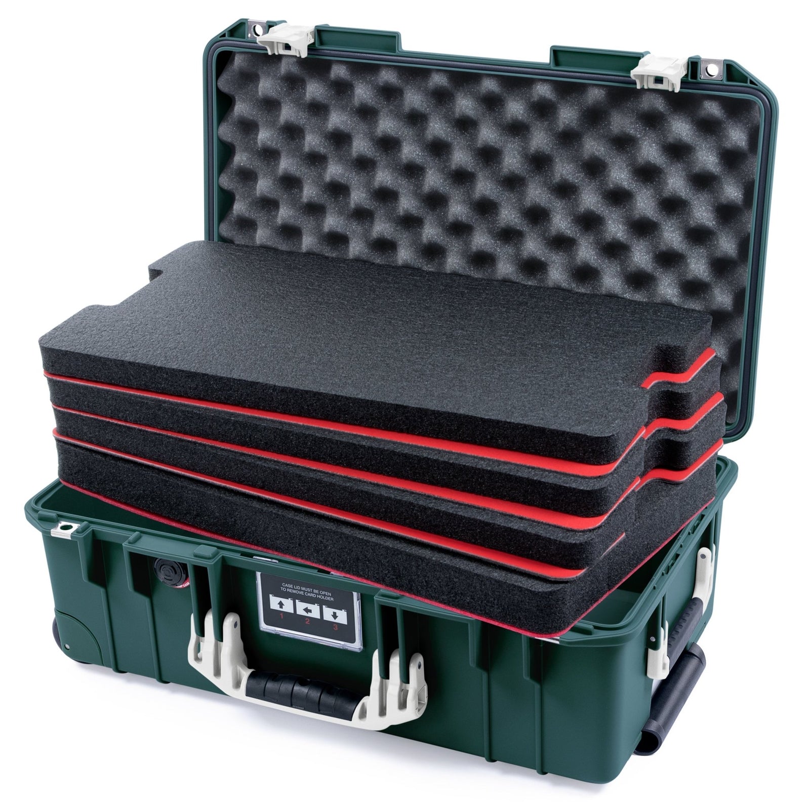 Pelican 1535 Air Carry - on Case - Trekking Green & Whiteout - DIY Tool Foam Kit / Convoluted Lid Foam