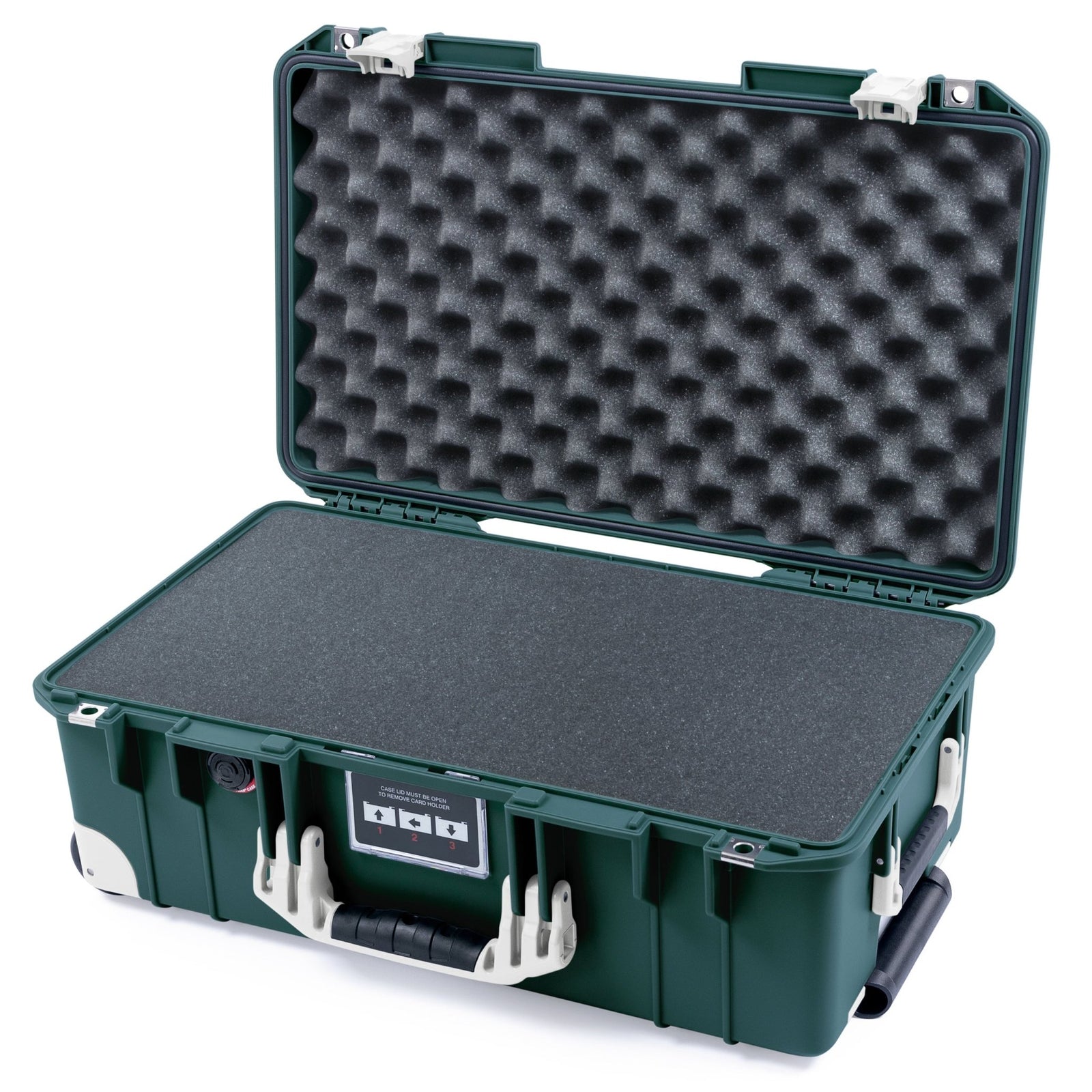 Pelican 1535 Air Carry - on Case - Trekking Green & Whiteout Trolley - Pick & Pluck Foam / Convoluted Lid Foam