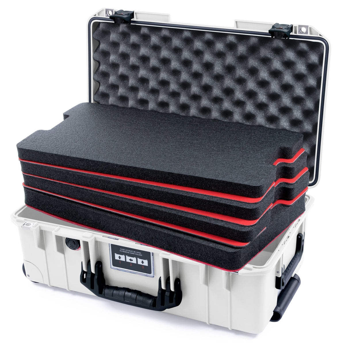 Pelican 1535 Air Carry - on Case - Whiteout &amp; Black TSA Latches - DIY Tool Foam Kit / Convoluted Lid Foam