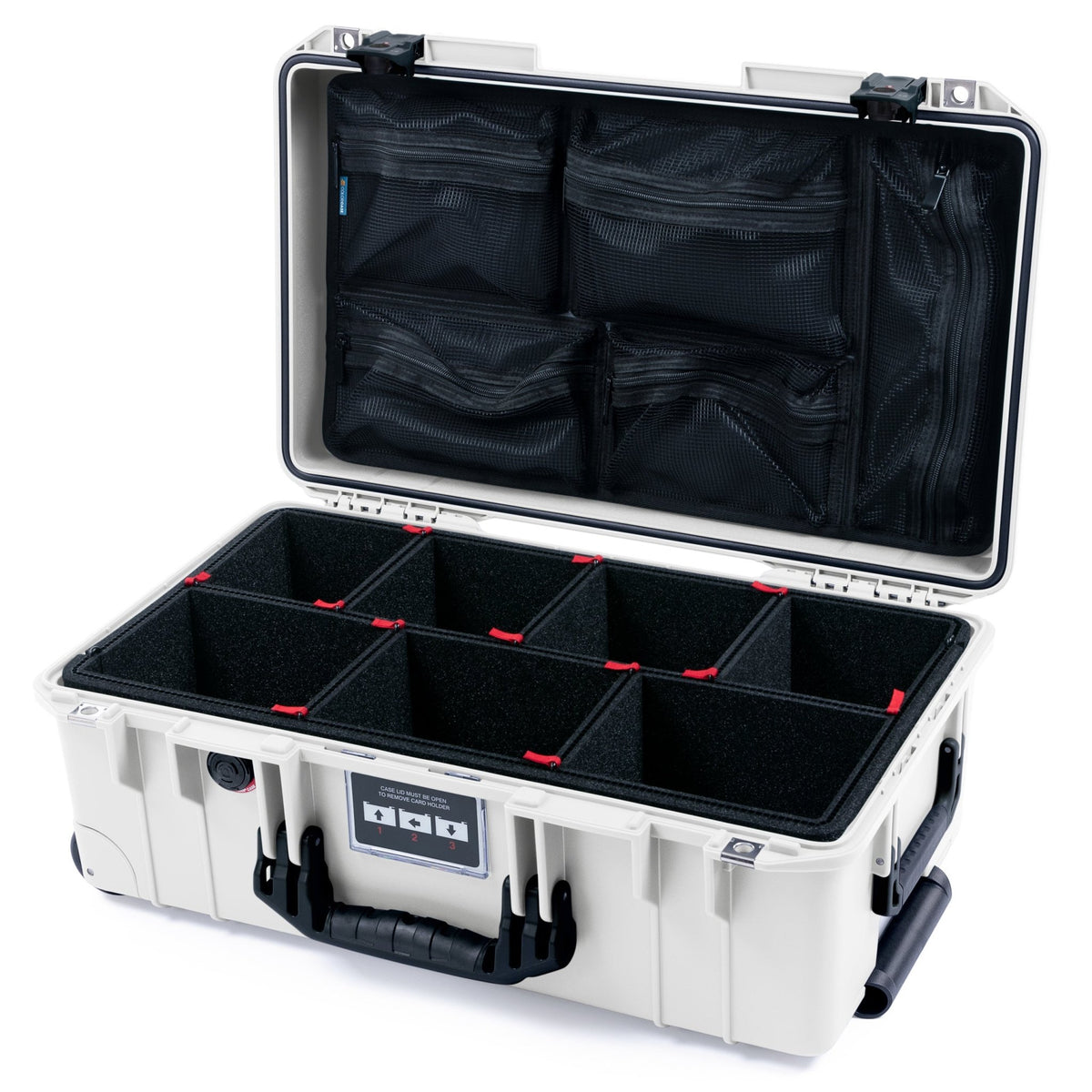 Pelican 1535 Air Carry - on Case - Whiteout &amp; Black TSA Latches - TrekPak Divider System / Mesh Lid Organizer