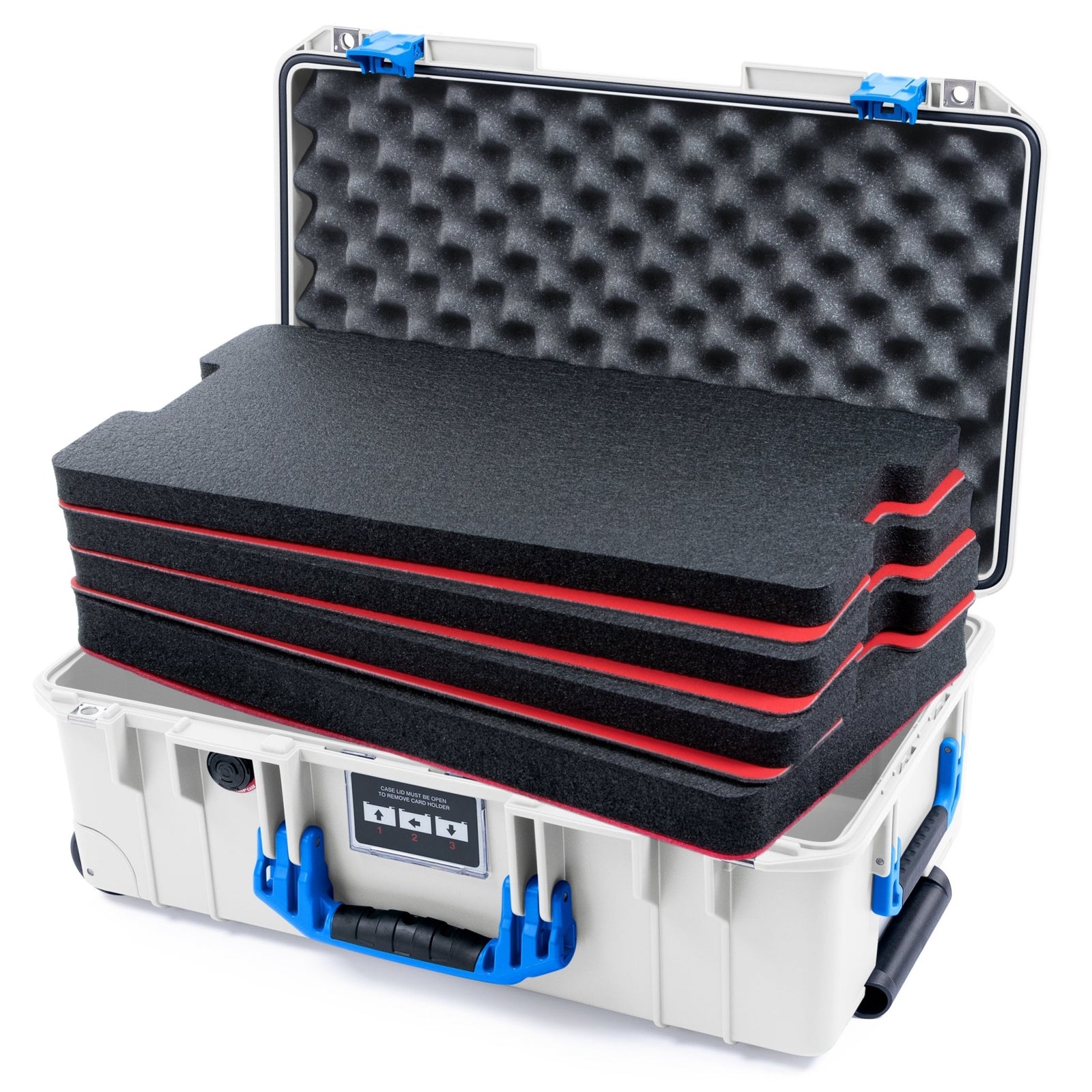 Pelican 1535 Air Carry - on Case - Whiteout & Blue - DIY Tool Foam Kit / Convoluted Lid Foam