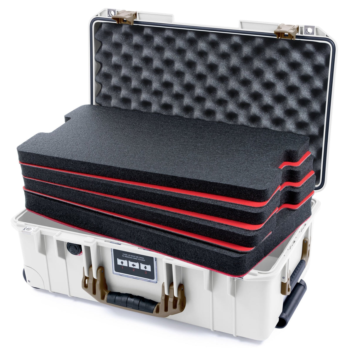 Pelican 1535 Air Carry - on Case - Whiteout &amp; Dark Desert Dirt - DIY Tool Foam Kit / Convoluted Lid Foam
