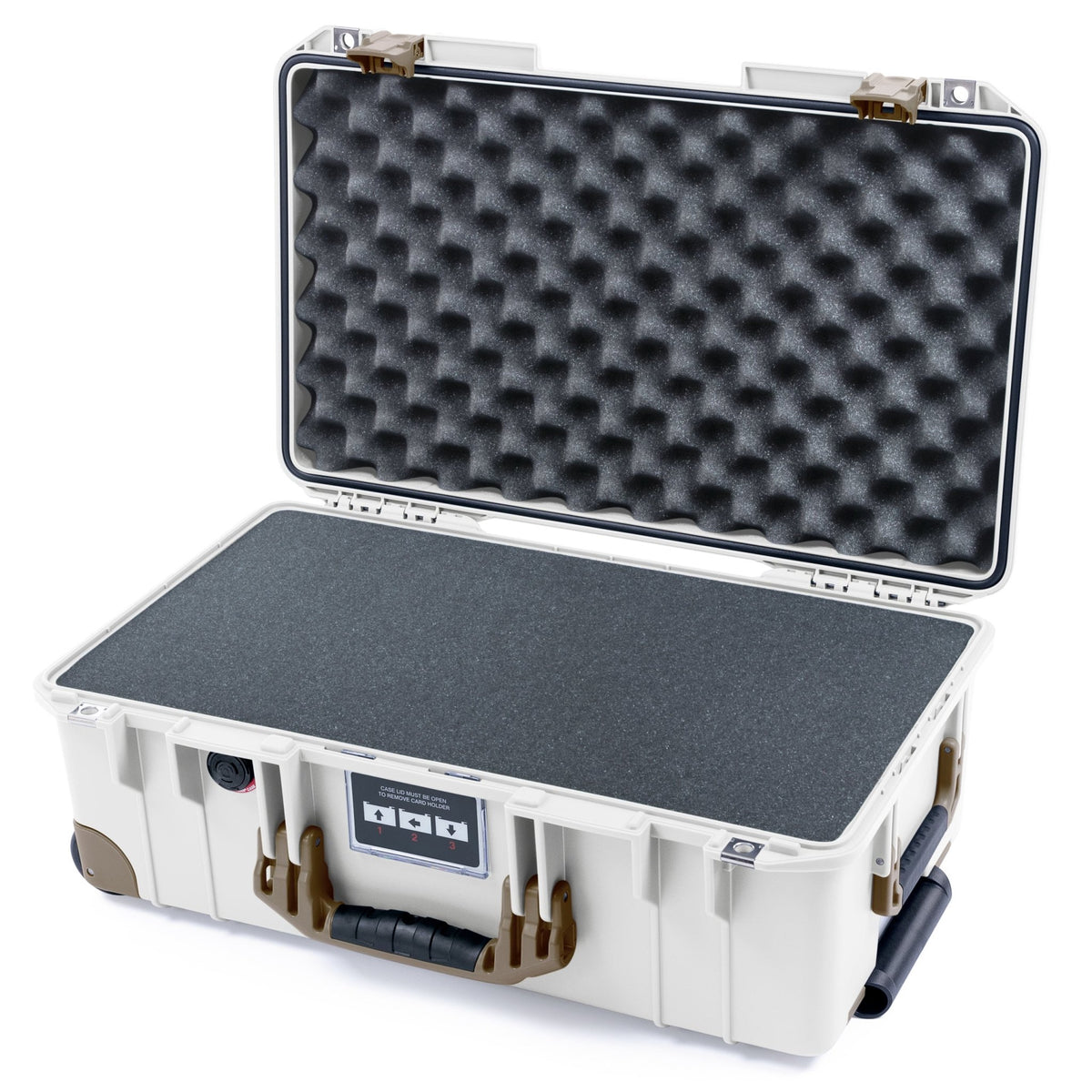 Pelican 1535 Air Carry - on Case - Whiteout &amp; Dark Desert Dirt Trolley - Pick &amp; Pluck Foam / Convoluted Lid Foam