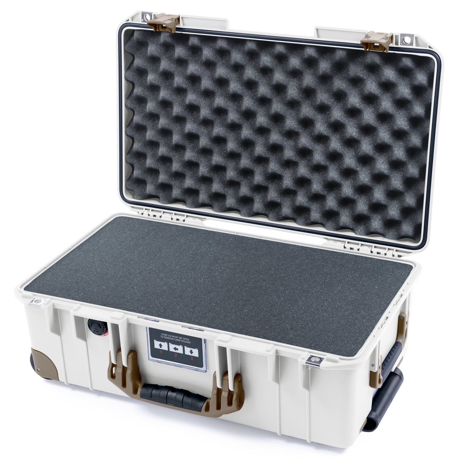 Pelican 1535 Air Carry - on Case - Whiteout & Dark Desert Dirt Trolley - Pick & Pluck Foam / Convoluted Lid Foam