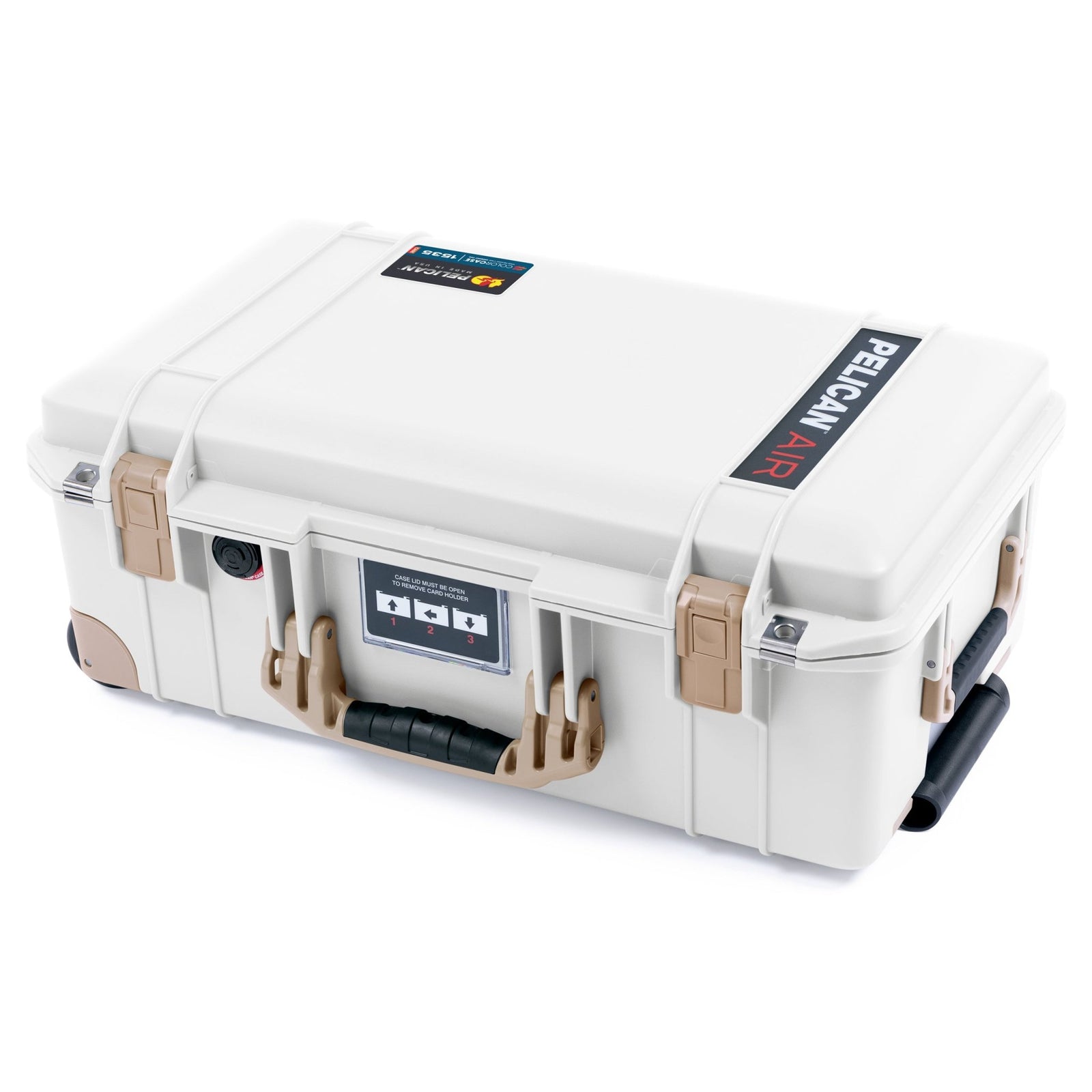 Pelican 1535 Air Carry - on Case - Whiteout & Desert Tan Trolley - Empty